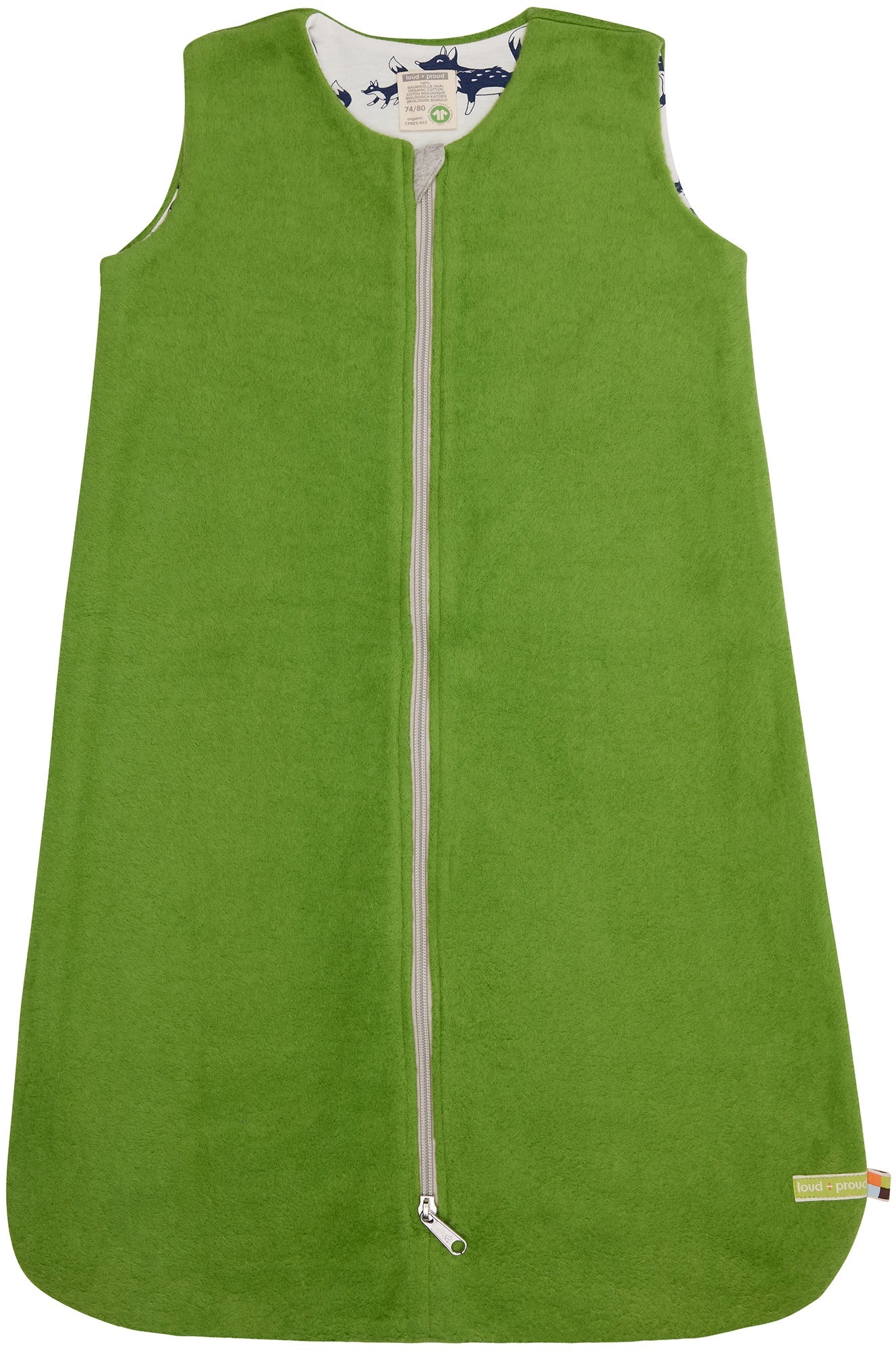 Wendeschlafsack aus Baumwoll - Fleece - loud + proud - 7151 - grs - 62/68