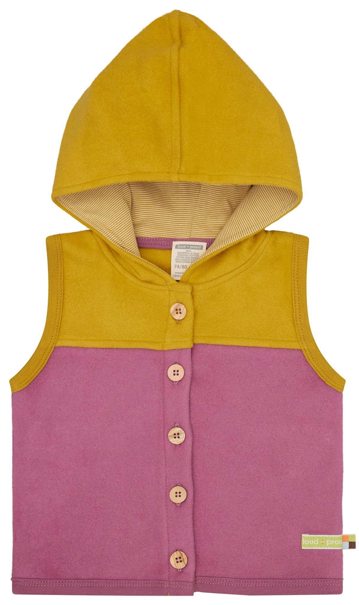 Weste aus Baumwoll-Fleece - loud + proud - 3173-grp-74/80