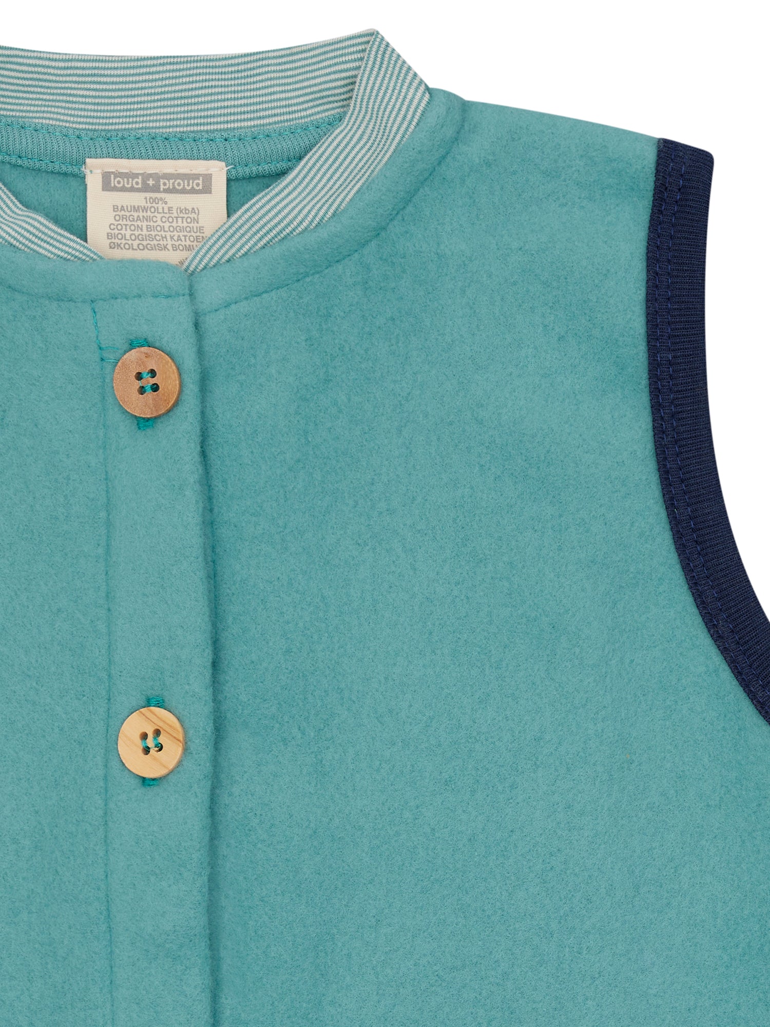 Weste aus Baumwoll - Fleece - loud + proud - 3164 - ore - 62/68