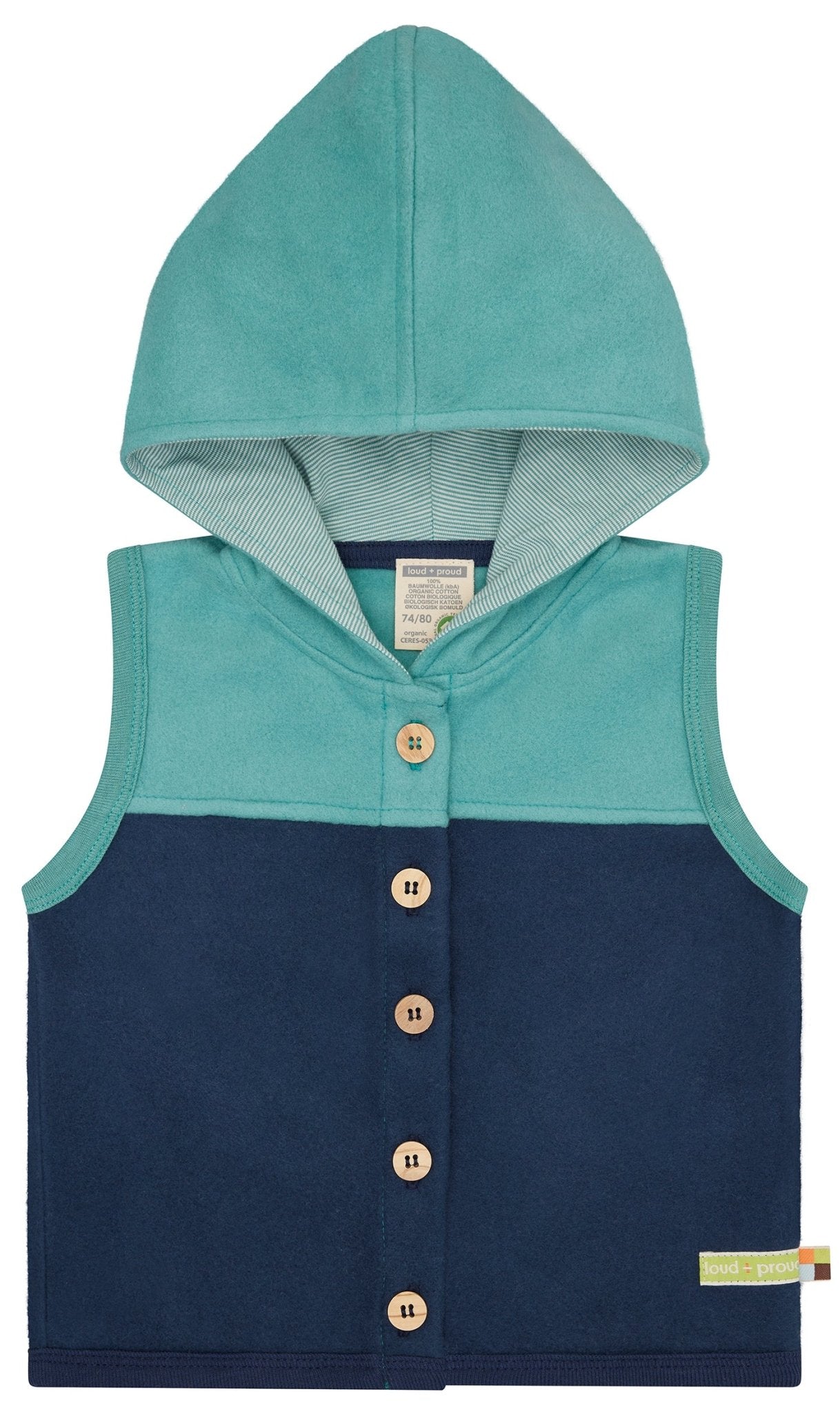 Weste aus Baumwoll-Fleece - loud + proud - 3173-ul-74/80