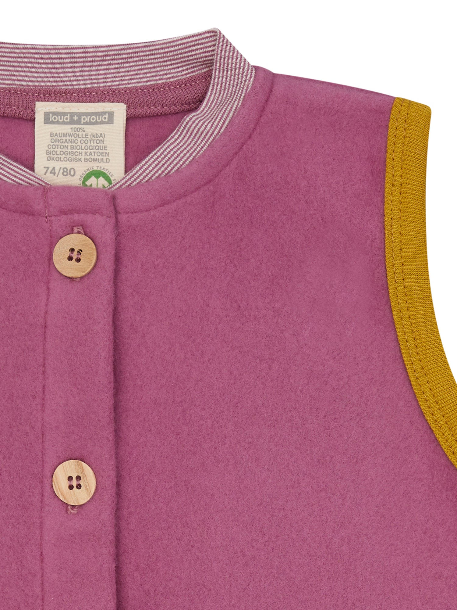 Weste aus Baumwoll - Fleece - loud + proud - 3164 - grp - 62/68