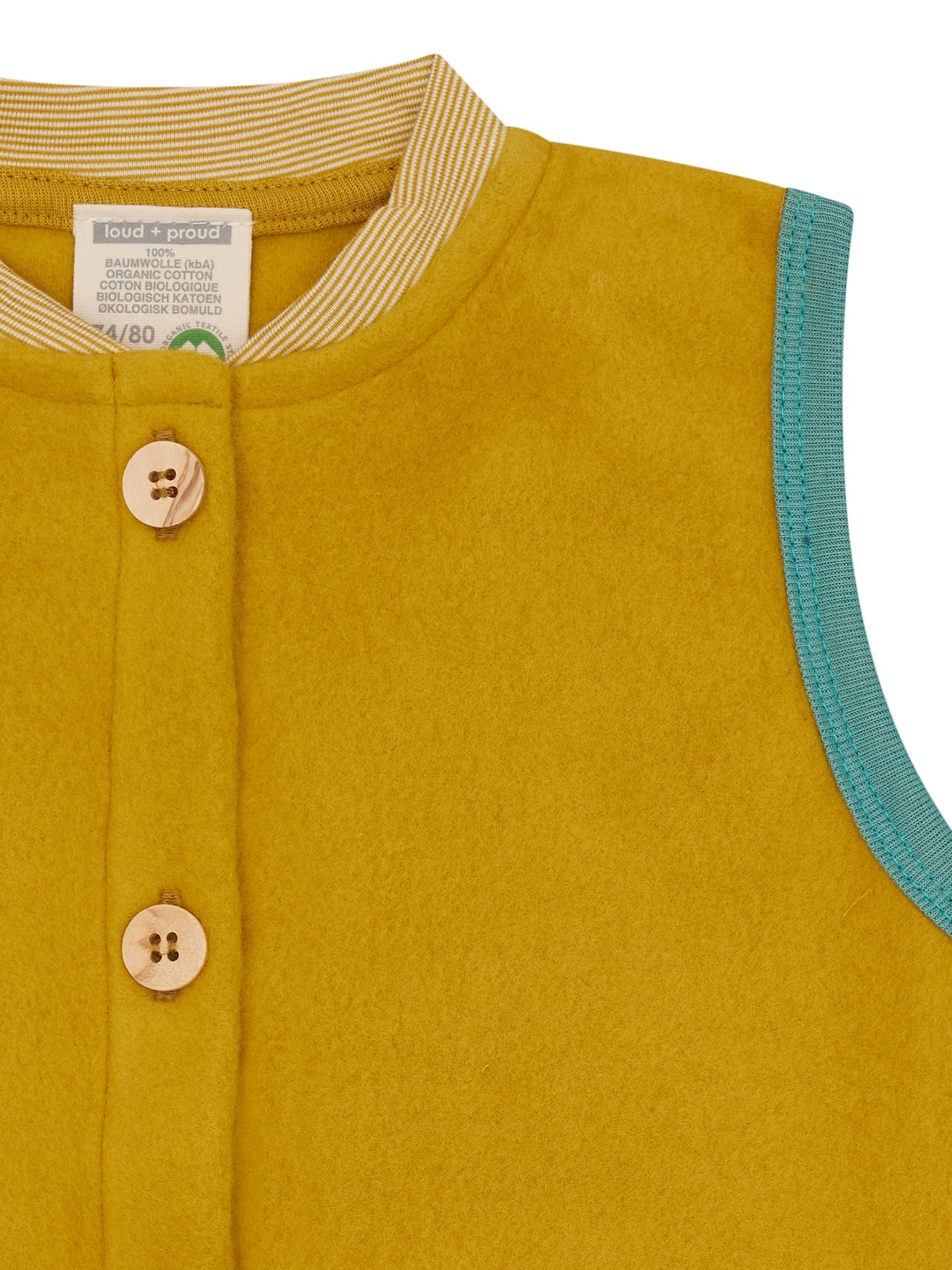 Weste aus Baumwoll - Fleece - loud + proud - 3164 - cur - 62/68