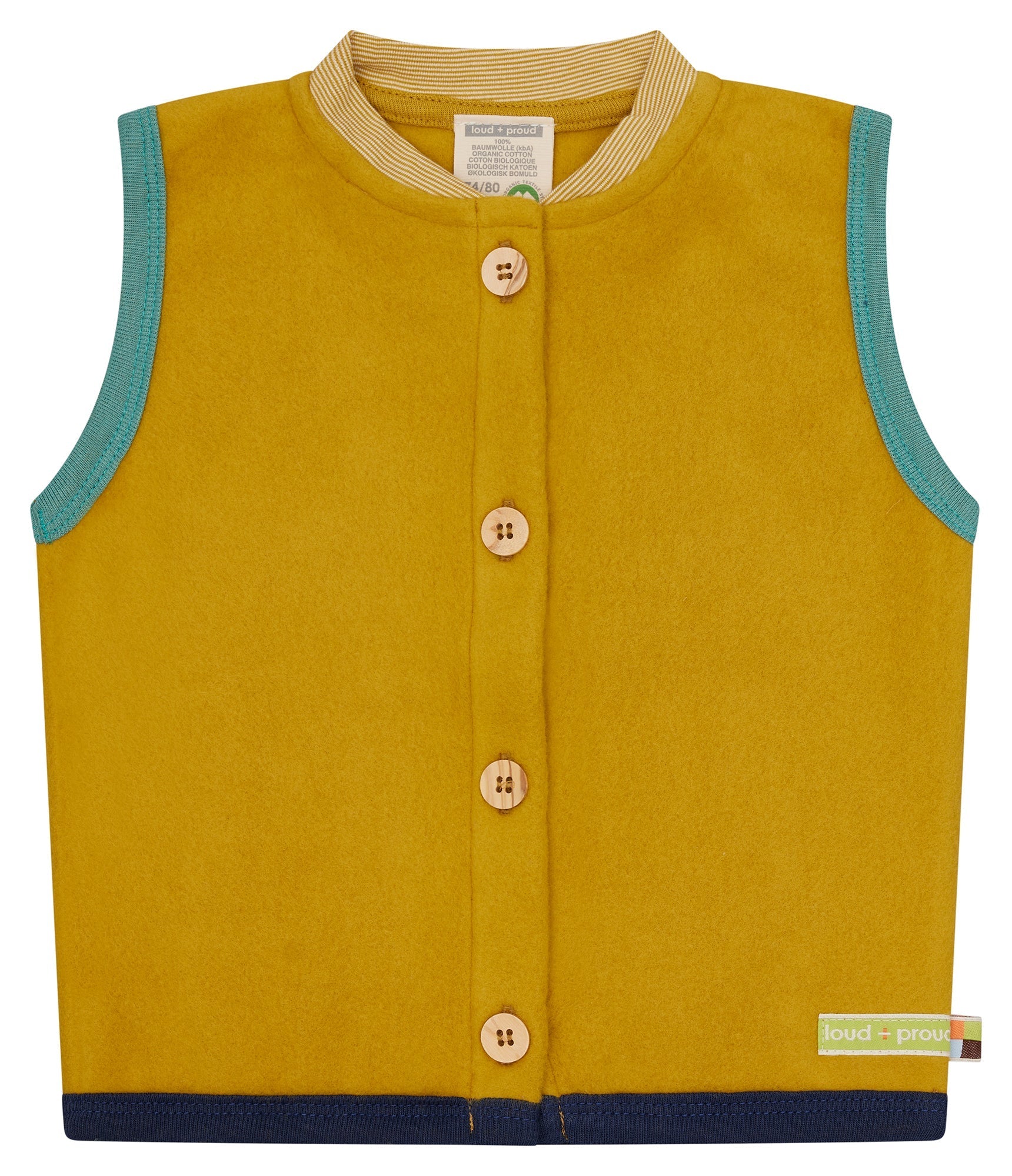 Weste aus Baumwoll - Fleece - loud + proud - 3164 - cur - 62/68