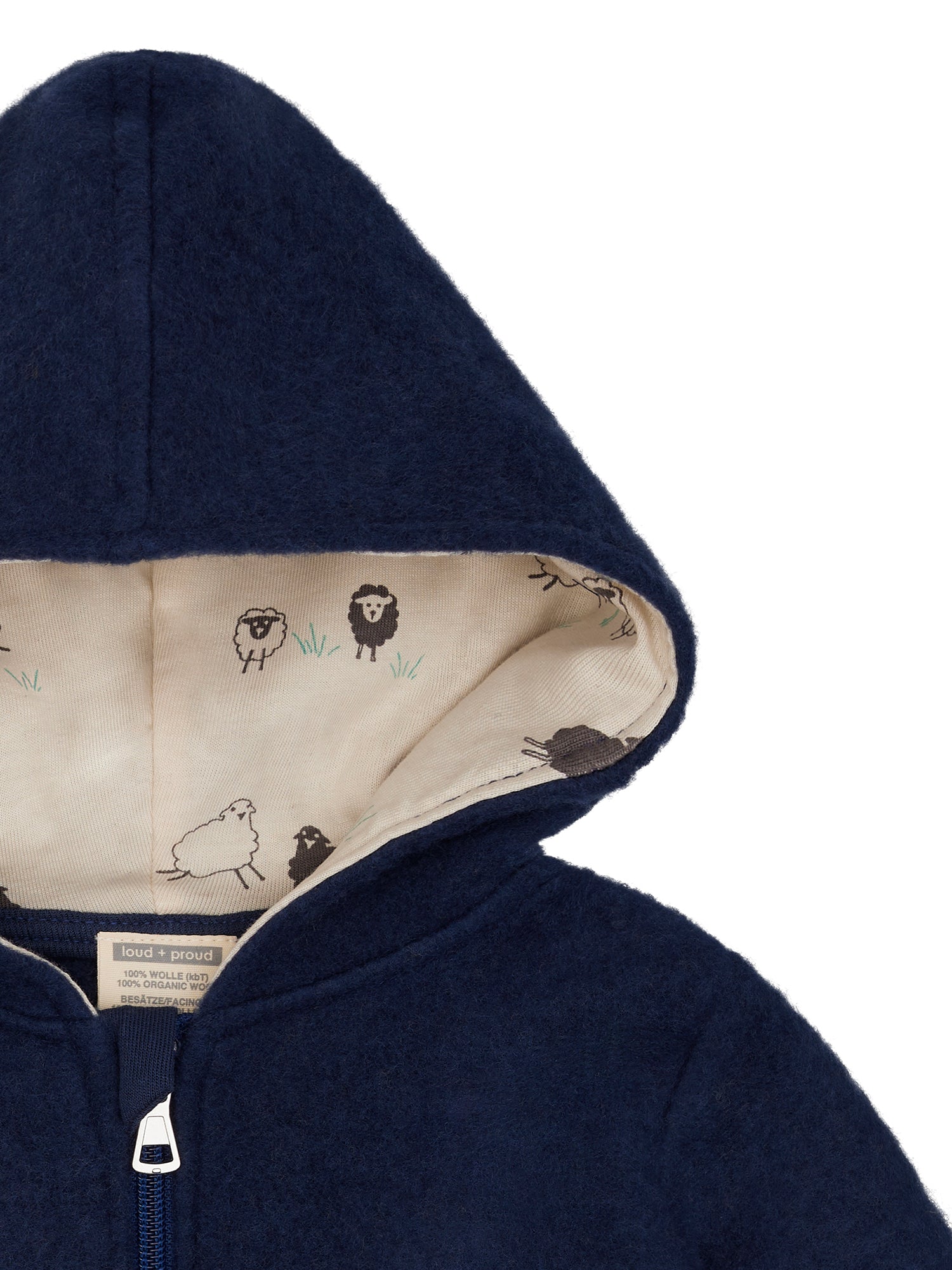 Wollfleece - Jacke mit Kapuze - loud + proud - 3166 - ul - 62/68