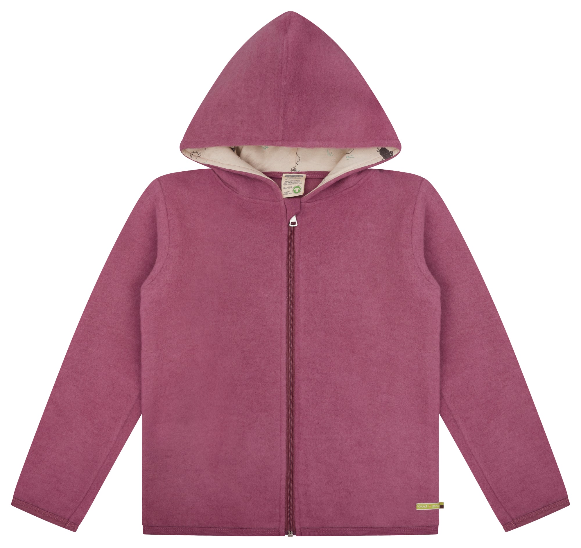 Wollfleece - Jacke mit Kapuze - loud + proud - 3166K - grp - 134/140