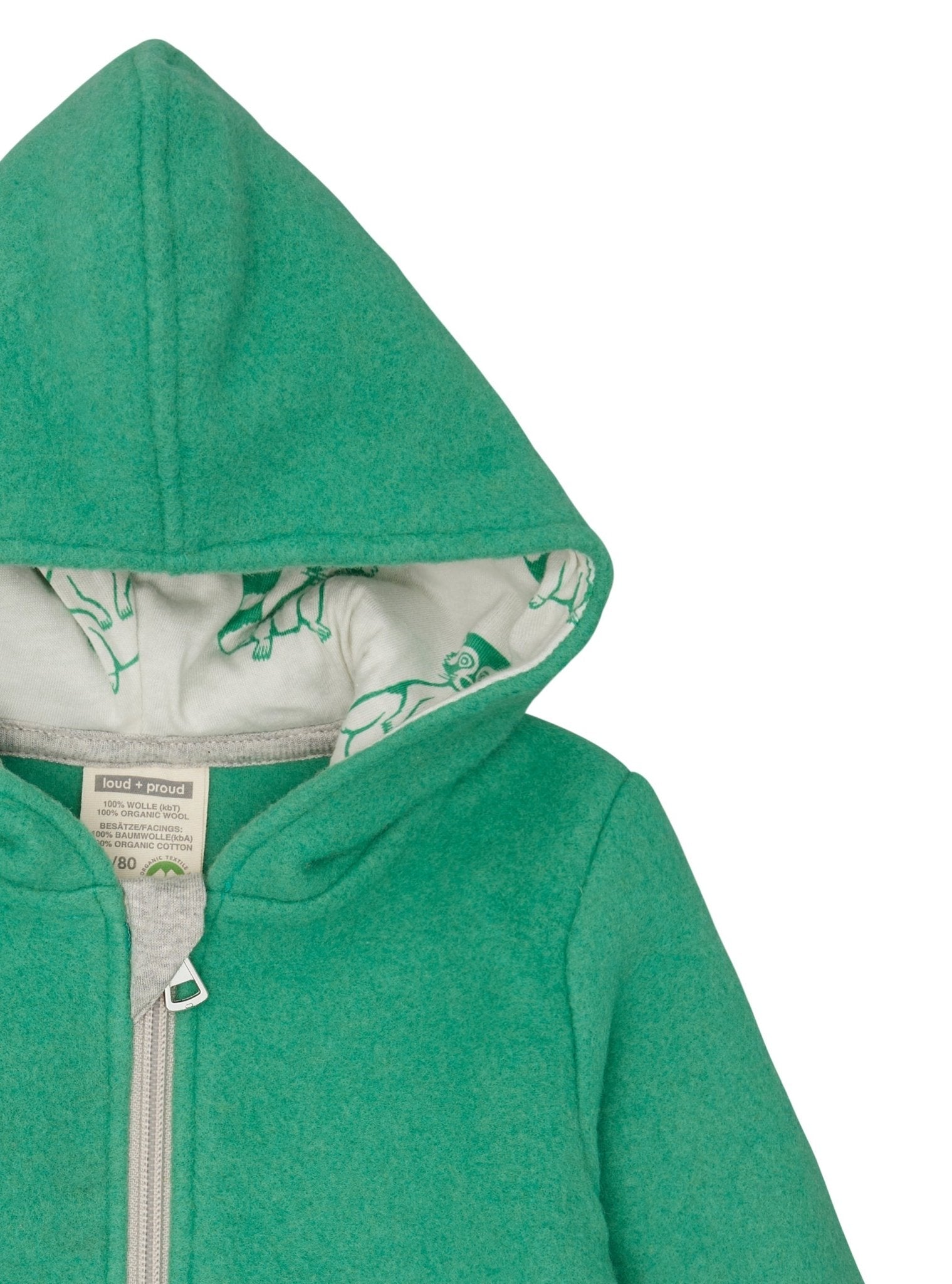 Wollfleece - Jacke mit Kapuze - loud + proud - 3149 - pla - 62/68