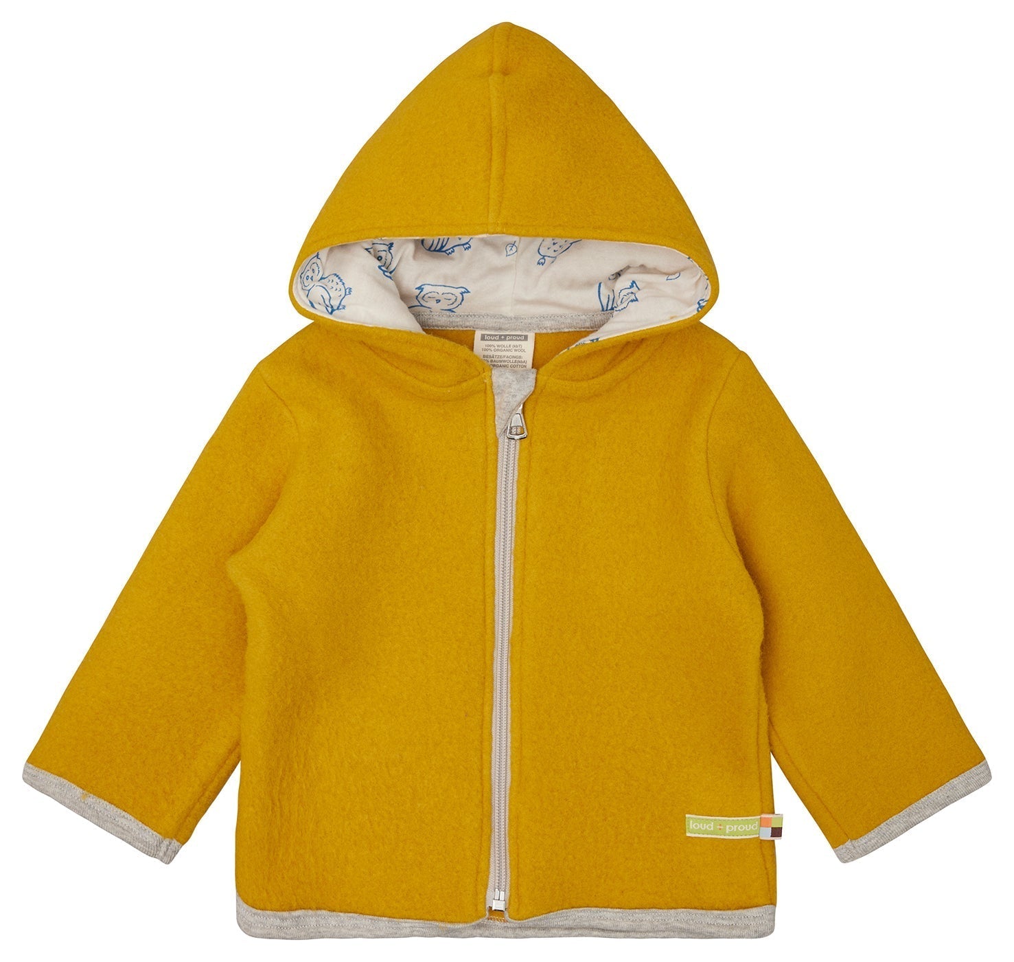 Wollfleece - Jacke mit Kapuze - loud + proud - 3149 - cur - 62/68