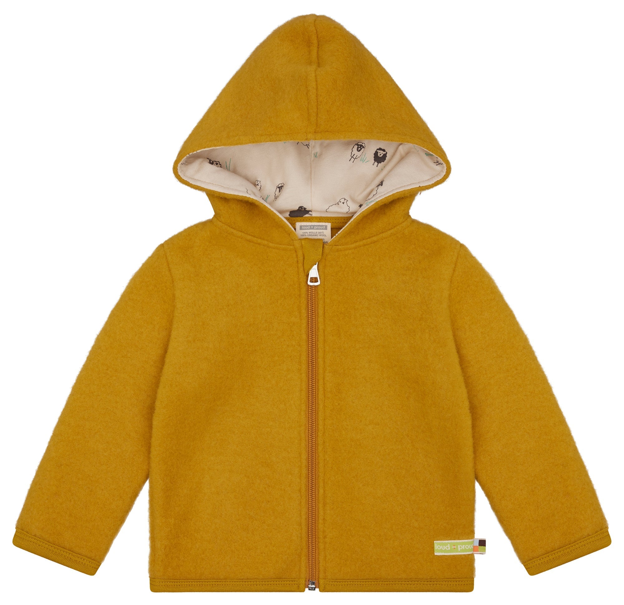 Wollfleece - Jacke mit Kapuze - loud + proud - 3166 - cur - 62/68