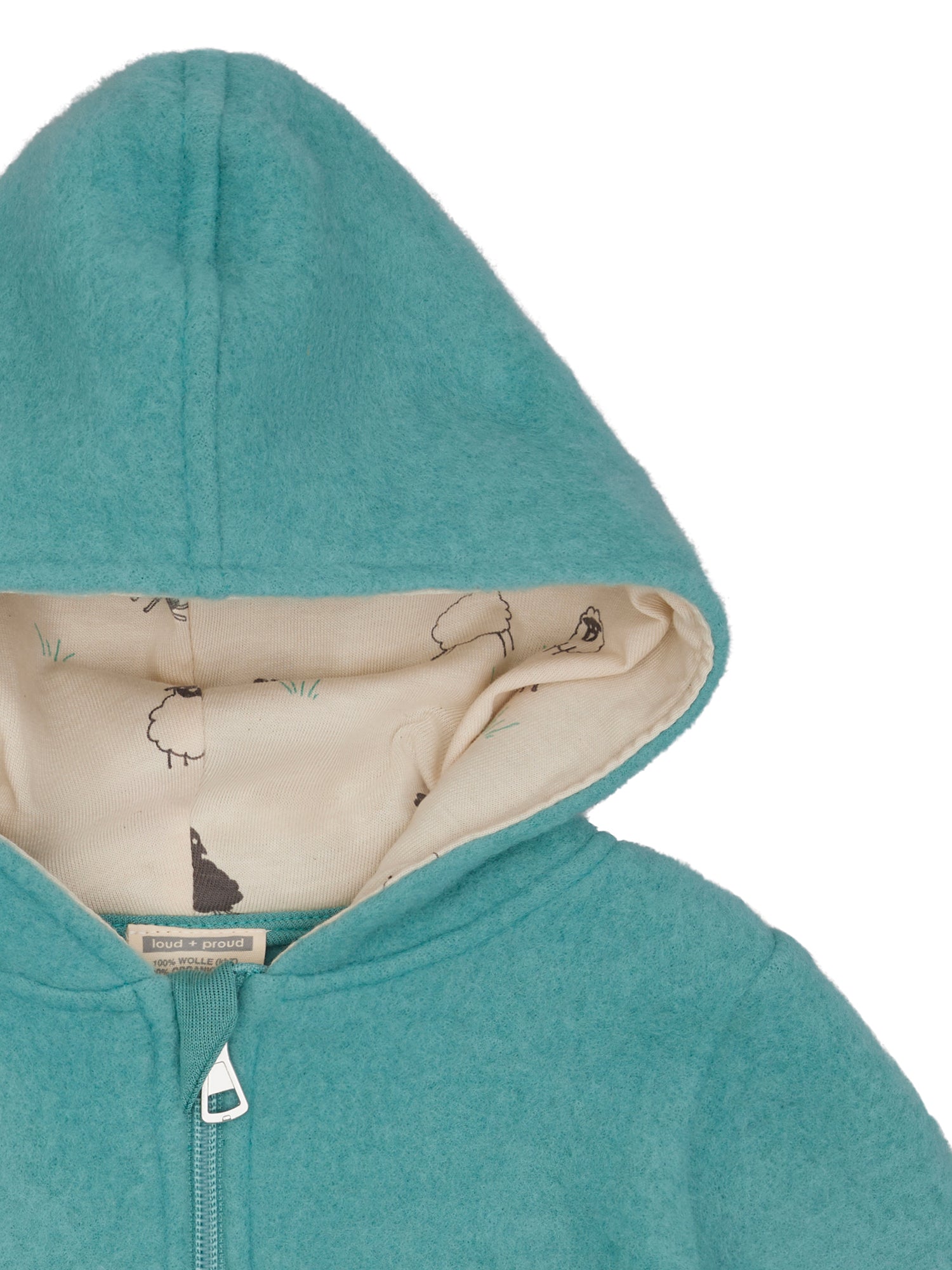 Wollfleece - Jacke mit Kapuze - loud + proud - 3166 - ore - 62/68