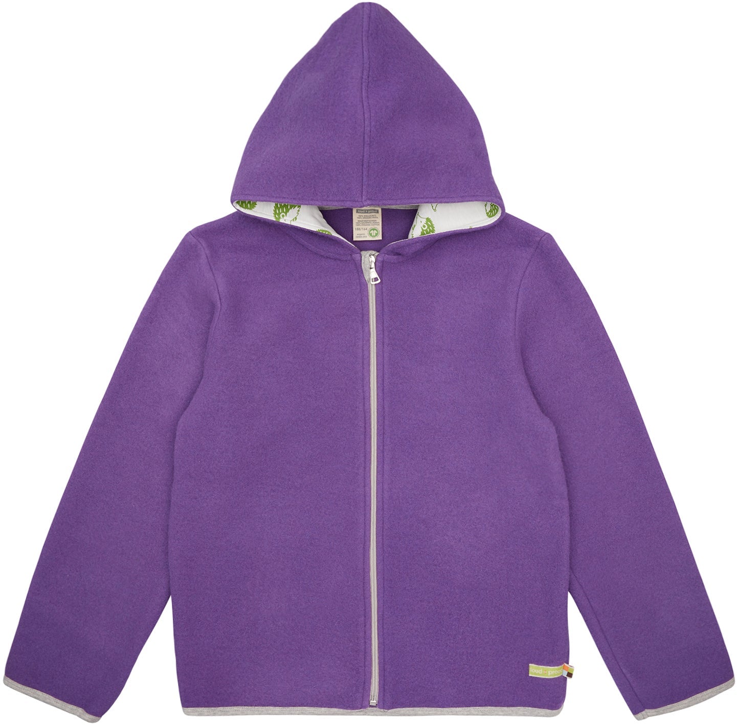 Wollfleece - Jacke mit Kapuze - loud + proud - 3135K - vio - 134/140