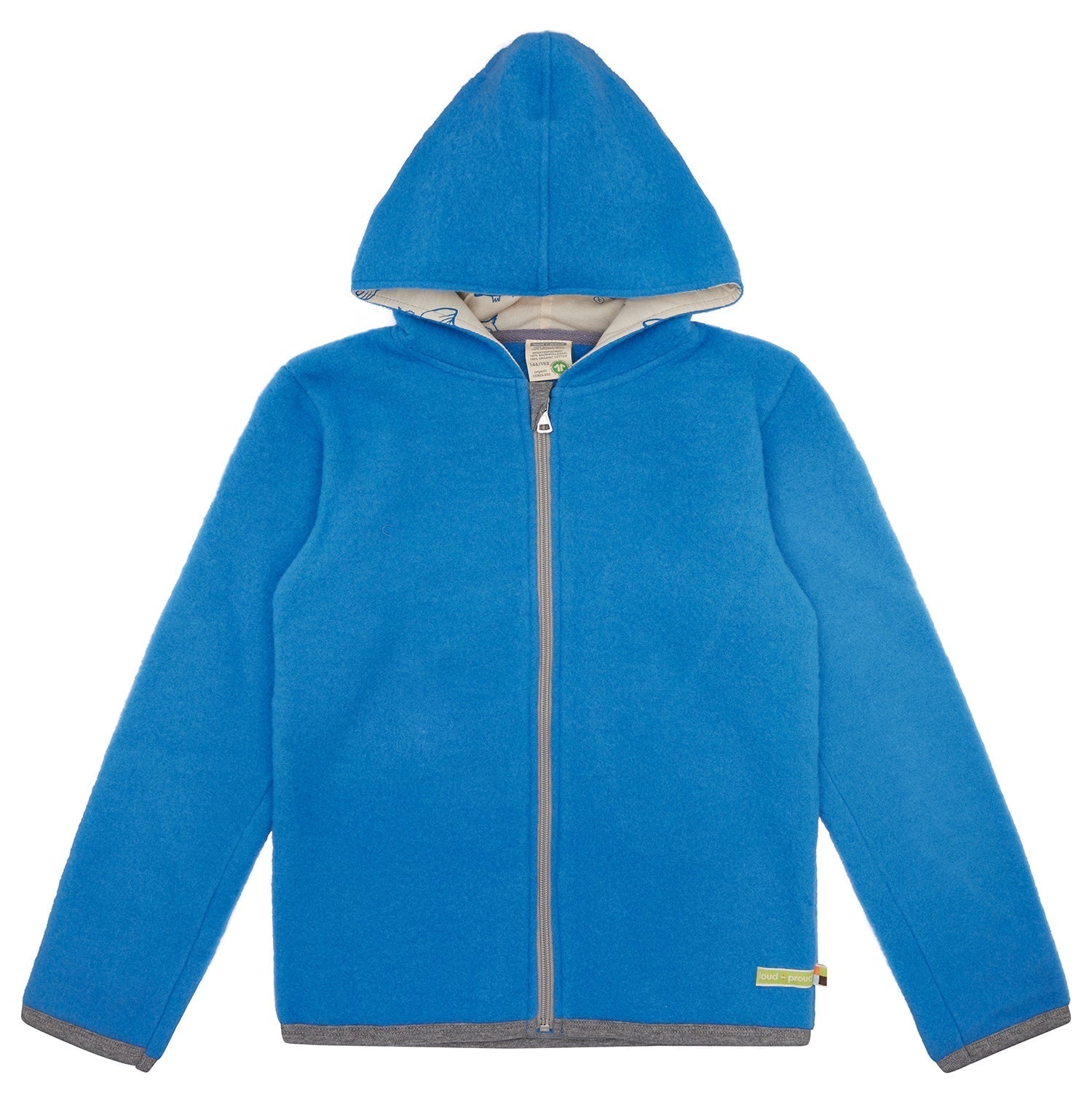Wollfleece - Jacke mit Kapuze - loud + proud - 3149K - azu - 134/140