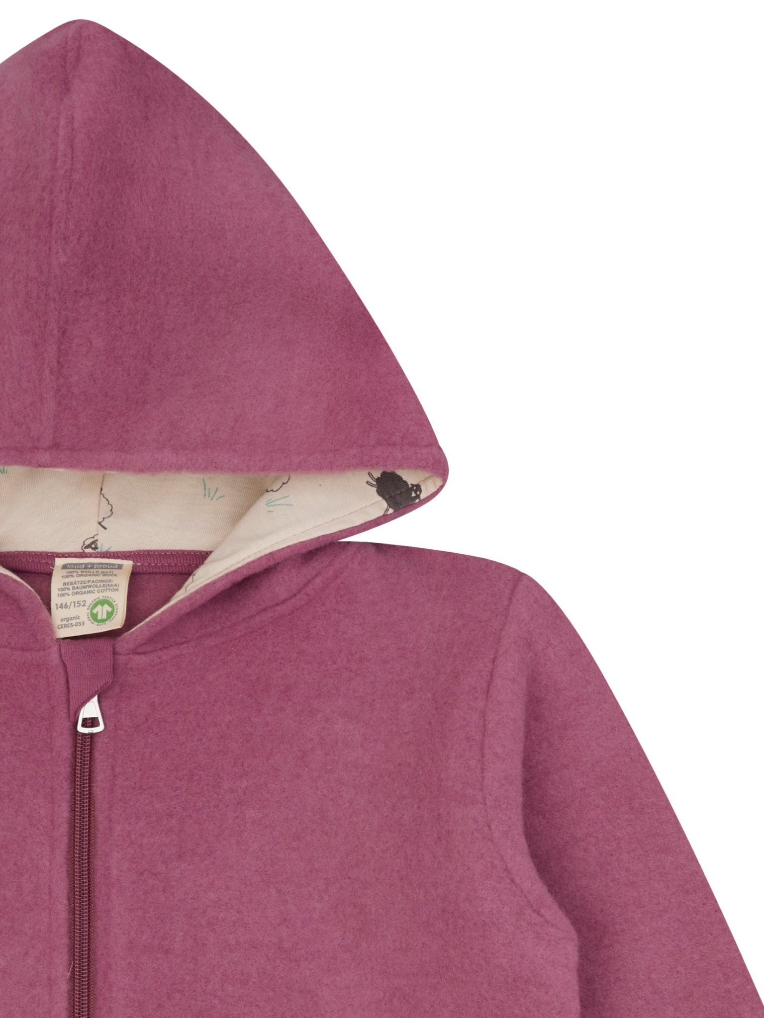 Wollfleece - Jacke mit Kapuze - loud + proud - 3166K - grp - 134/140