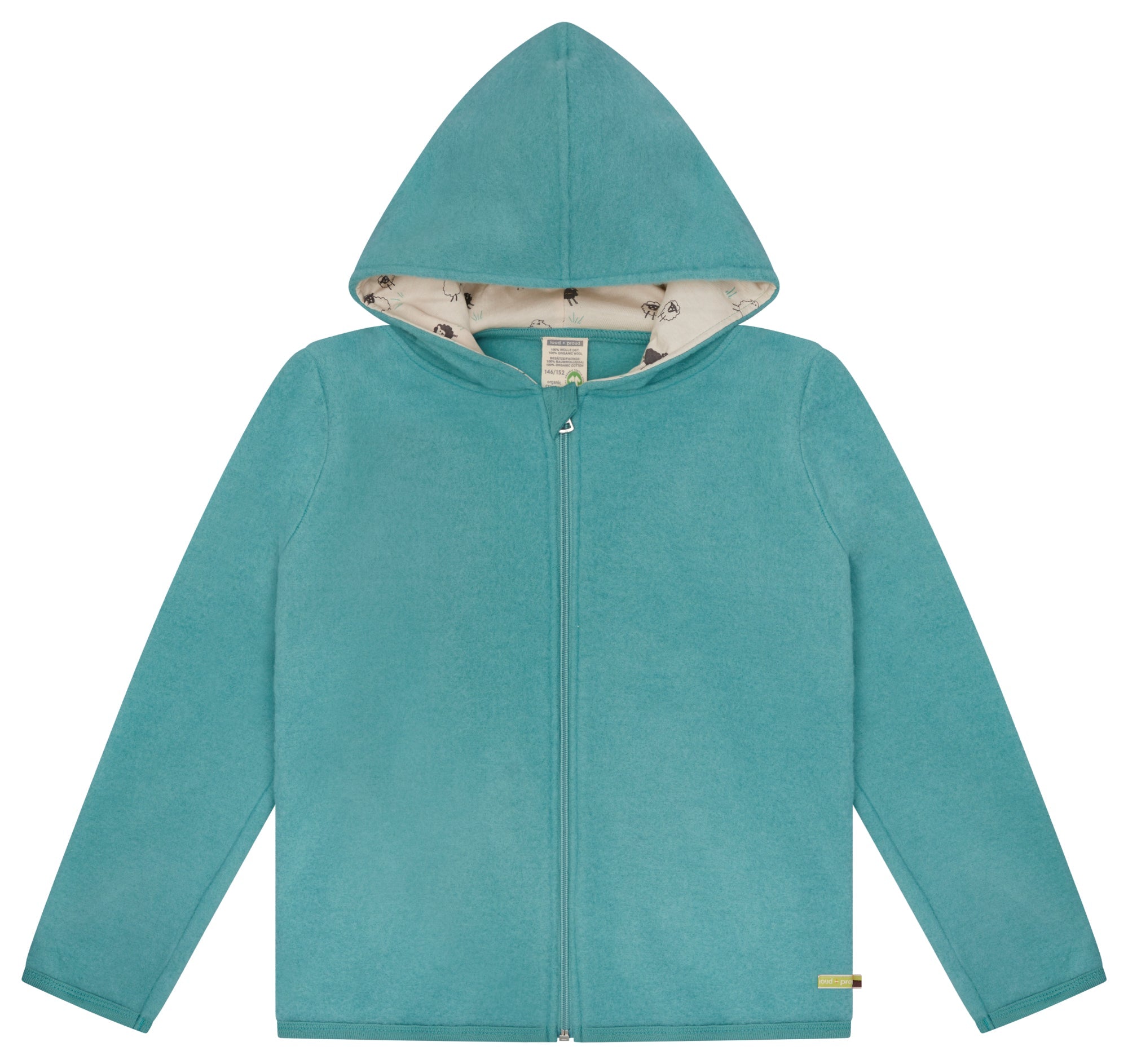 Wollfleece - Jacke mit Kapuze - loud + proud - 3166K - ore - 134/140