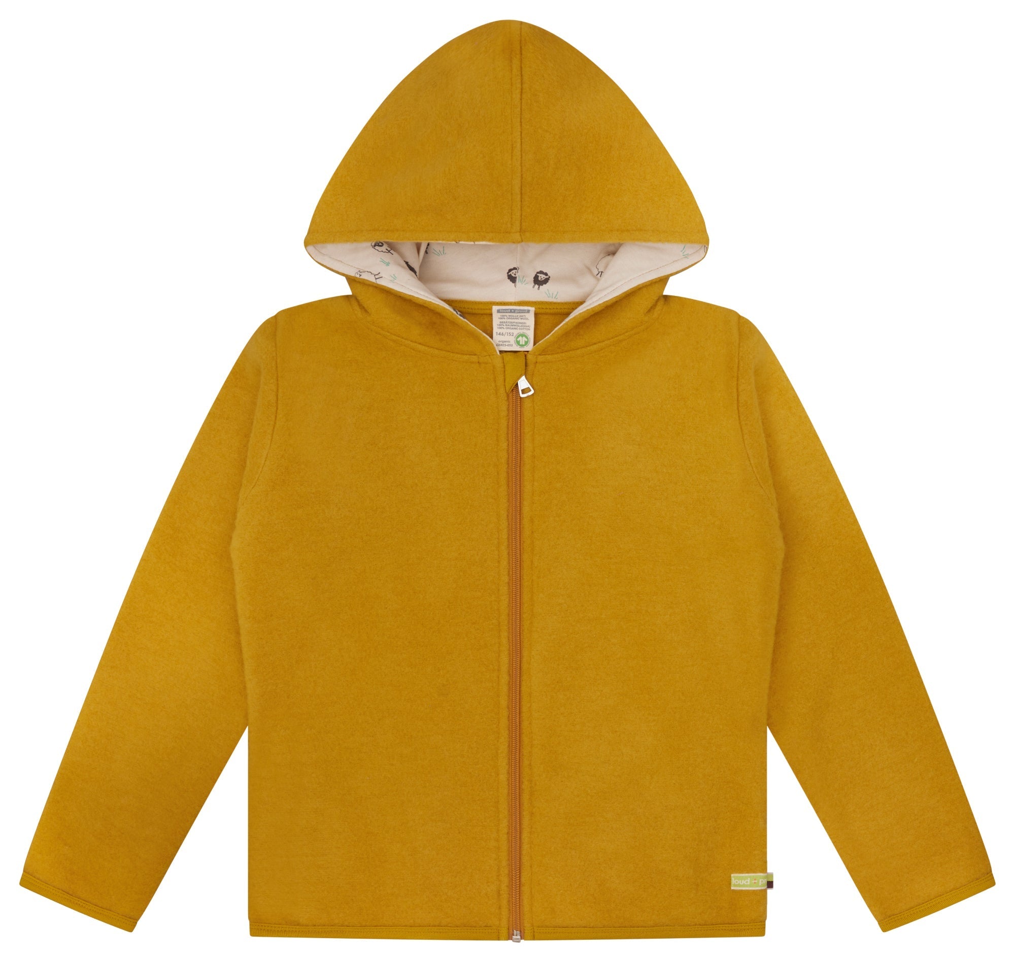 Wollfleece - Jacke mit Kapuze - loud + proud - 3166K - cur - 134/140