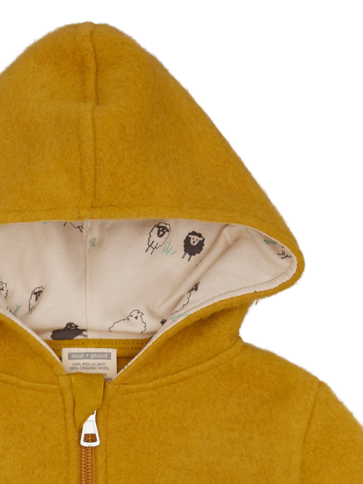 Wollfleece - Jacke mit Kapuze - loud + proud - 3166 - cur - 62/68