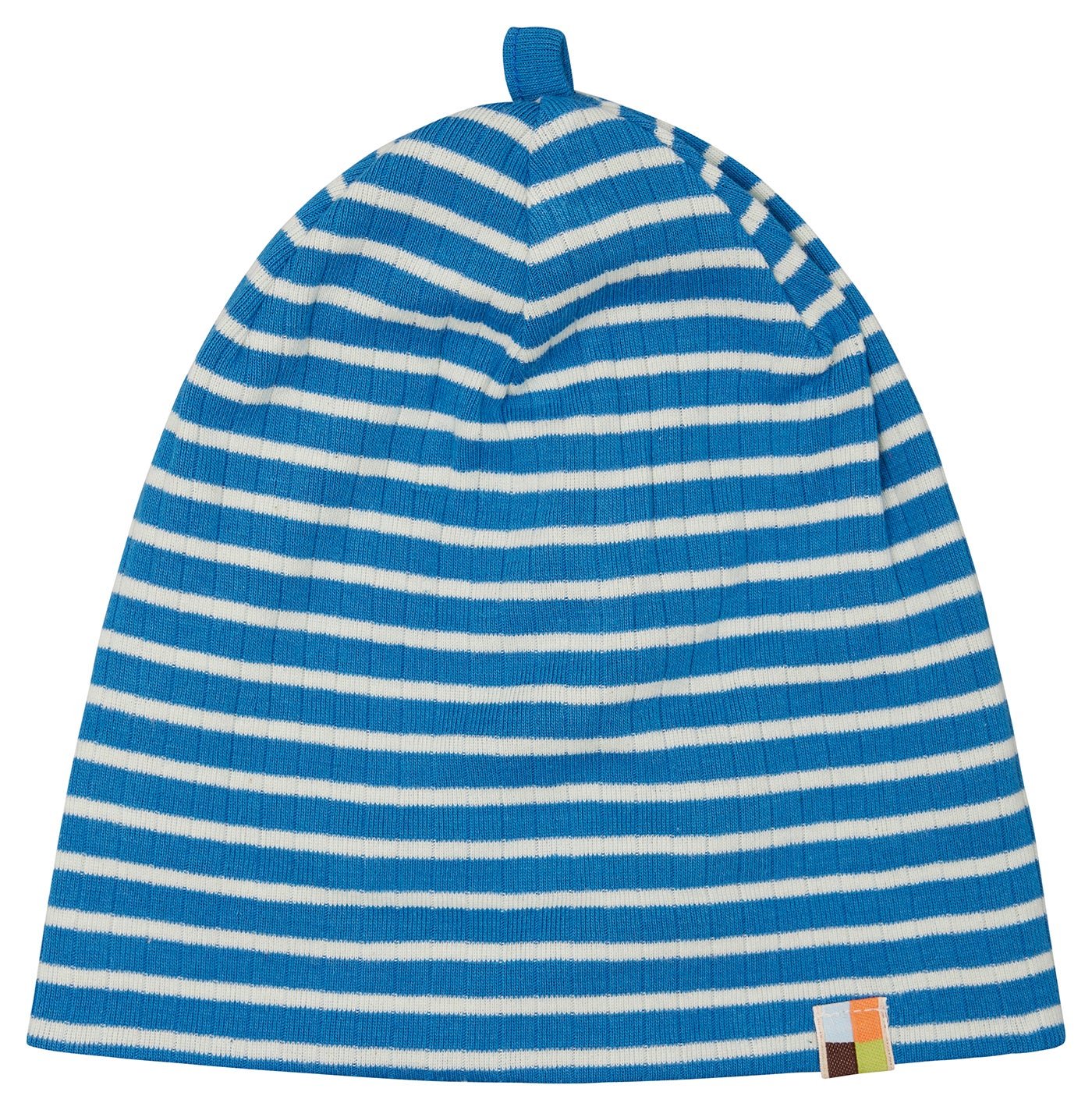 Beanie gestreift mit Rippe - loud + proud - 7178 - azu - 62/68