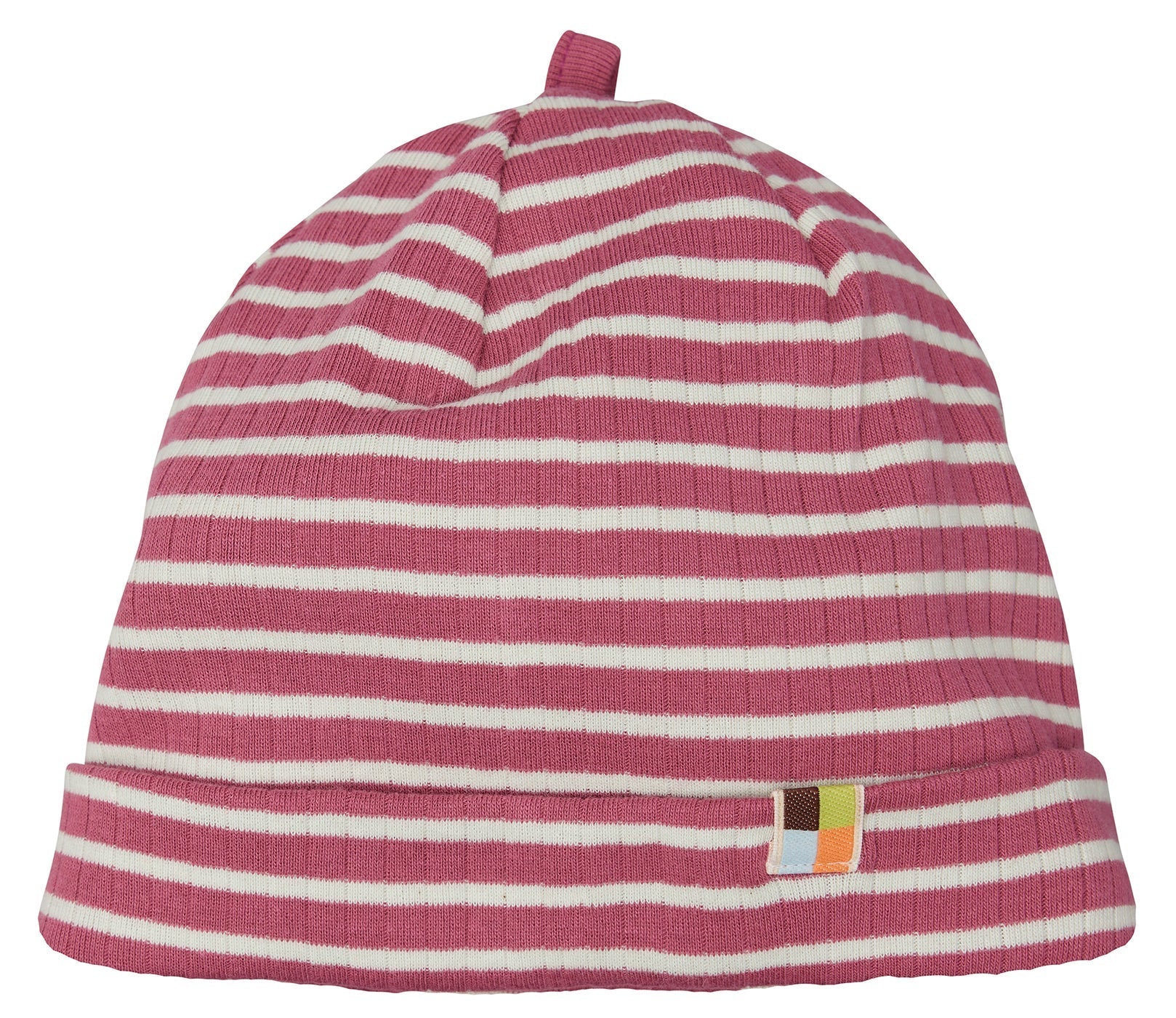 Beanie gestreift mit Rippe - loud + proud - 7178 - rou - 62/68
