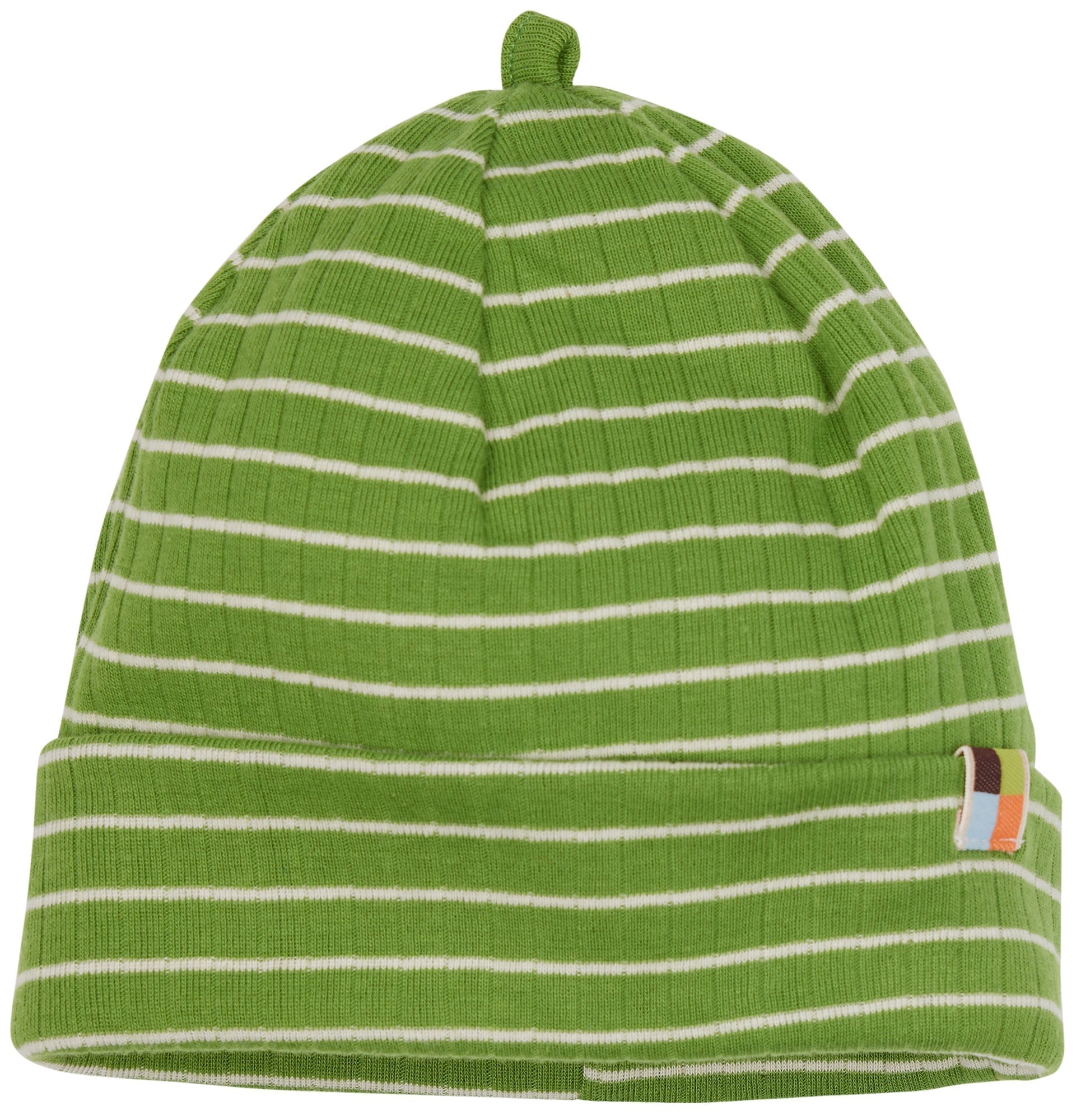 Beanie gestreift mit Rippe - loud + proud - 7148 - grs - 62/68