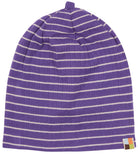 Beanie gestreift mit Rippe - loud + proud - 7148 - vio - 62/68