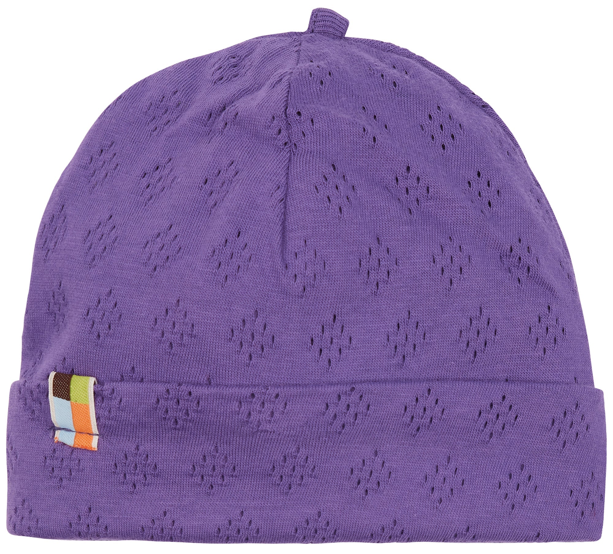 Beanie mit Lochmuster - loud + proud - 7156 - vio - 62/68