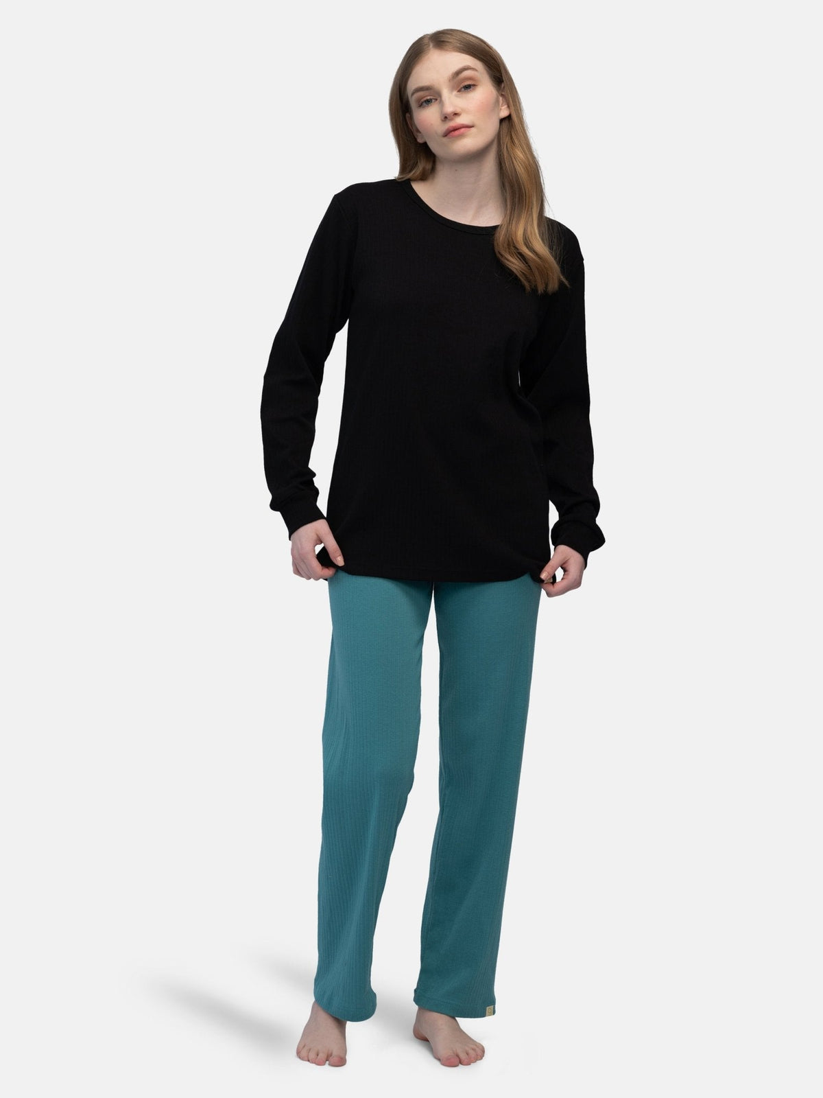 Bequemes Langarm - Shirt aus Derby - Rib - loud + proud - G200-blk-36