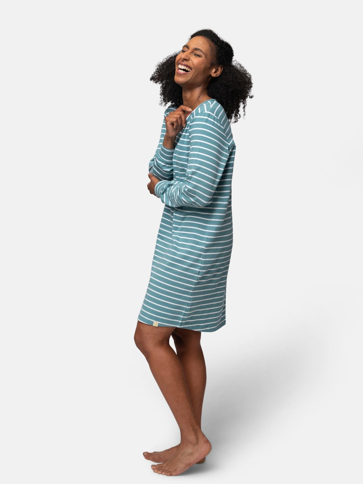 Bequemes Langarm Sleepshirt Ringel - loud + proud - G601-top-36