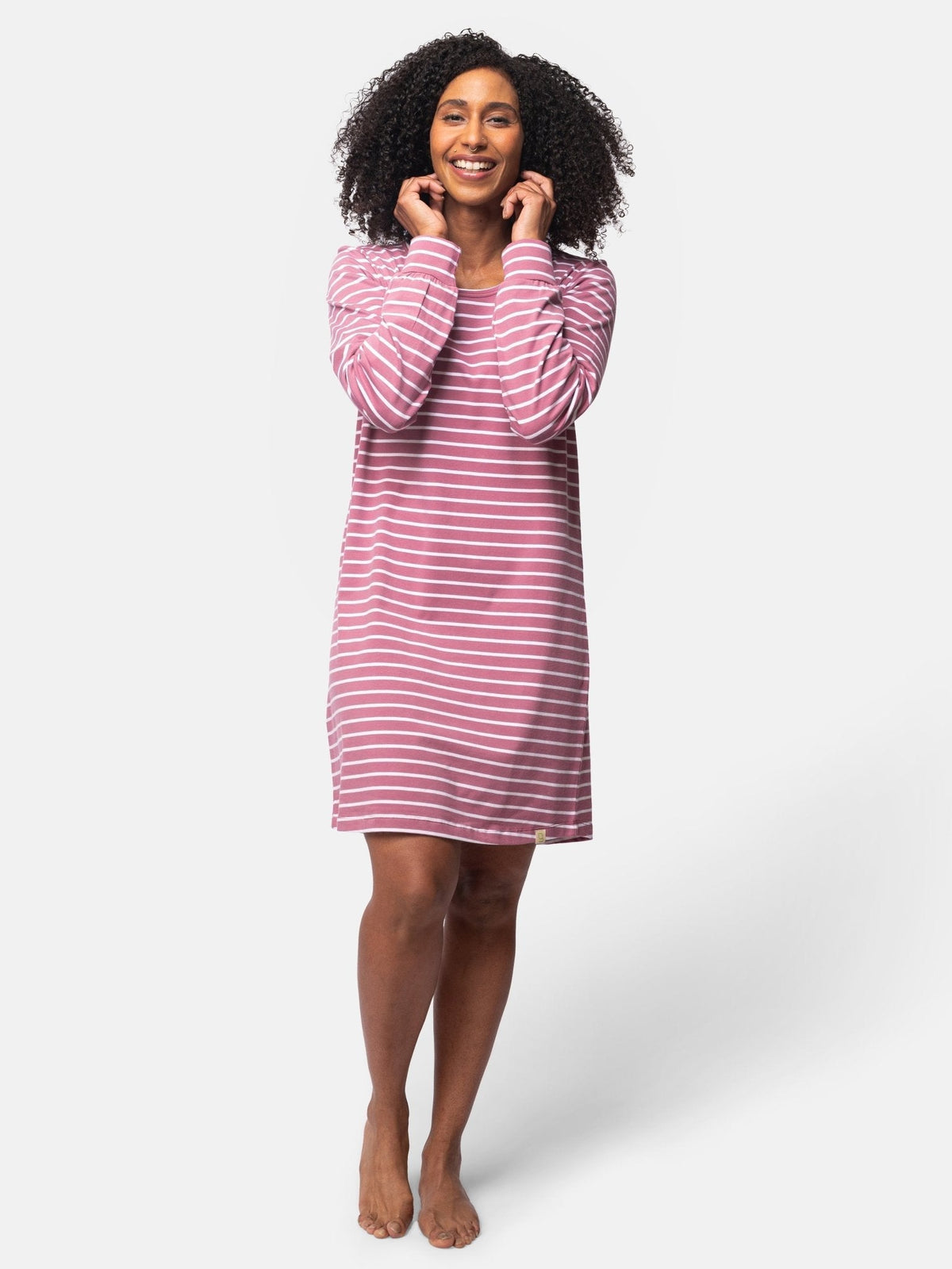 Bequemes Langarm Sleepshirt Ringel - loud + proud - G601-grp-36