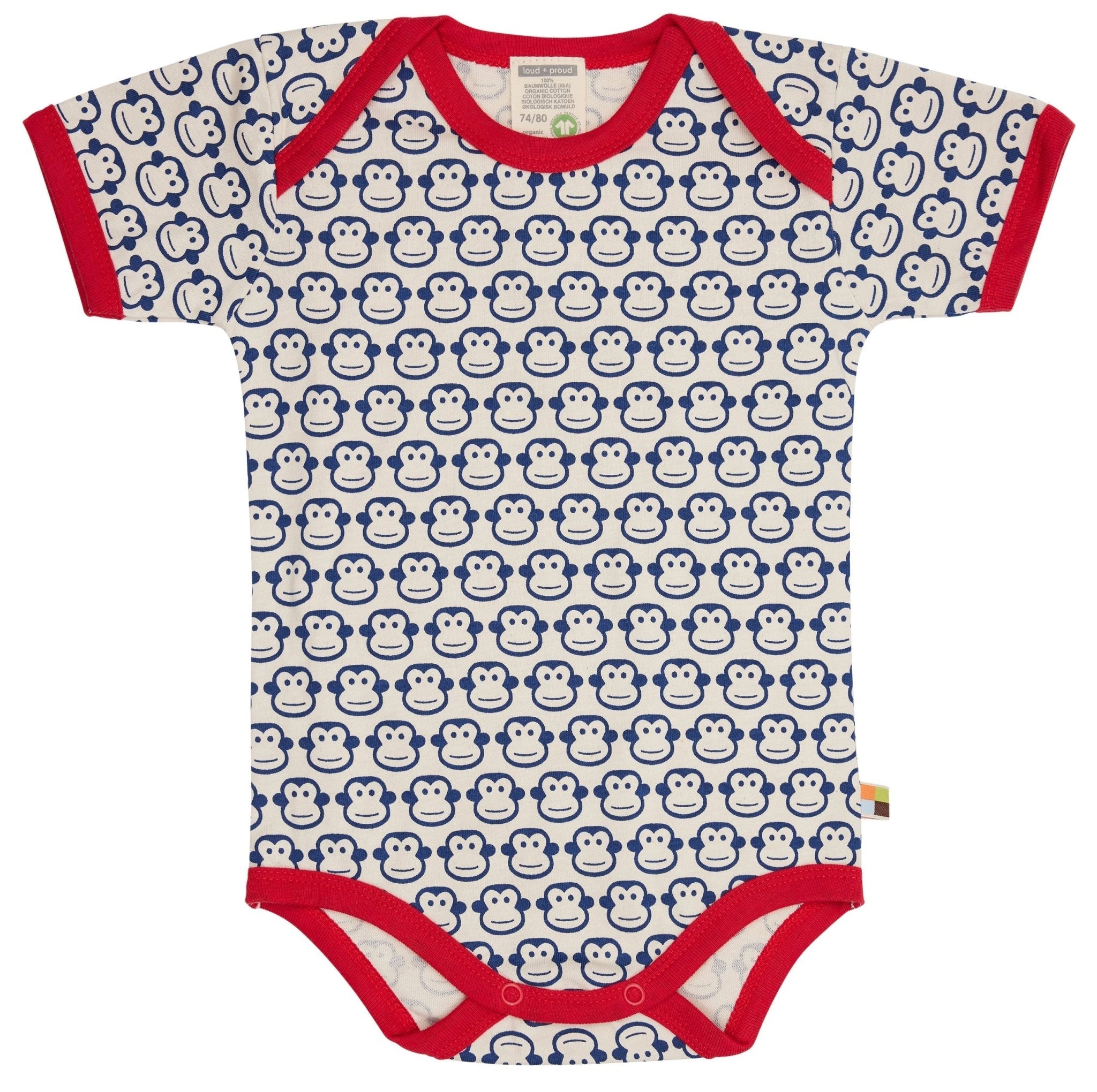 Body Kurzarm mit Druck Affen - loud + proud - 2094 - ul - 50/56