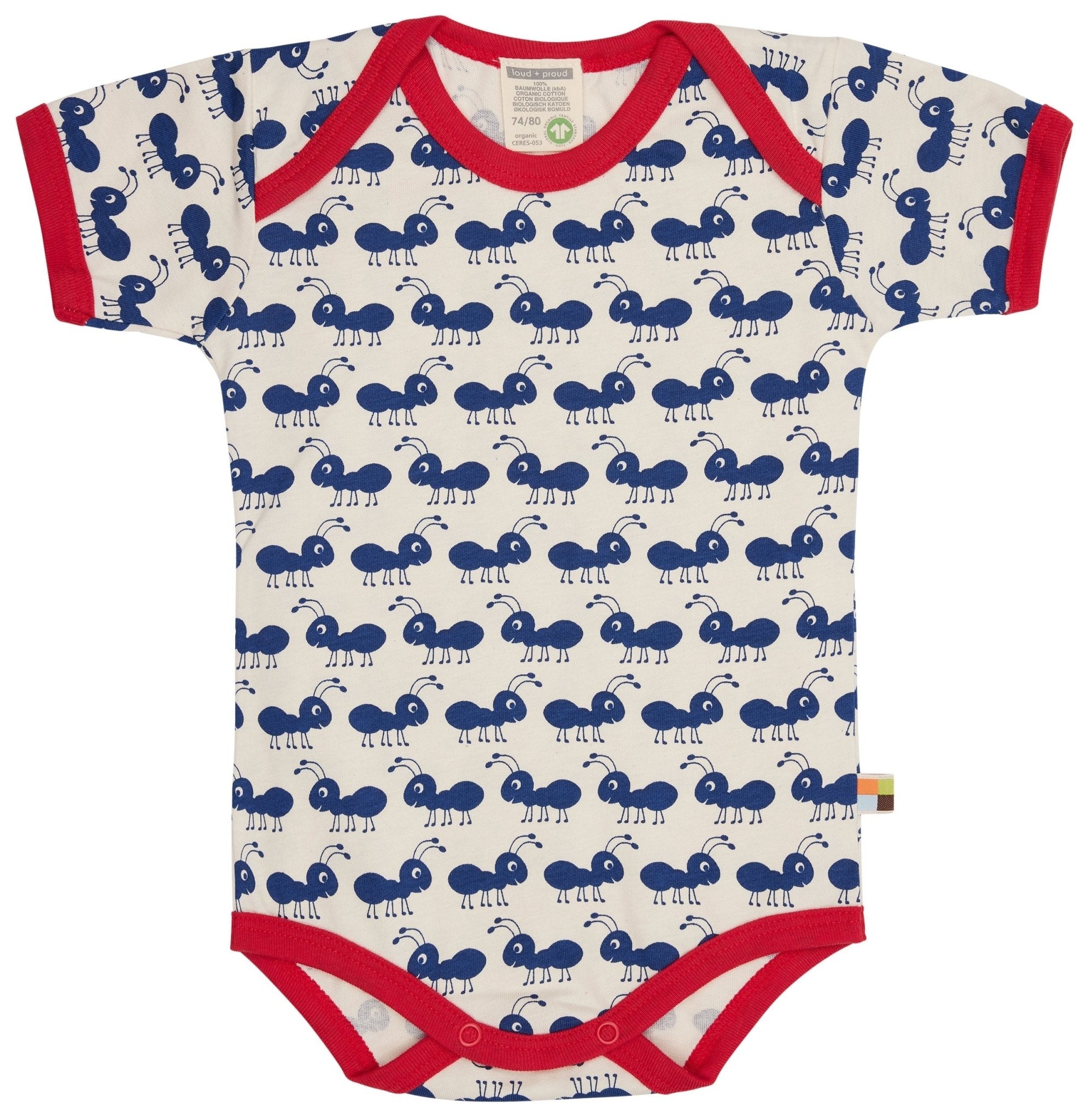 Body Kurzarm mit Druck Ameisen - loud + proud - 2074 - ul - 50/56