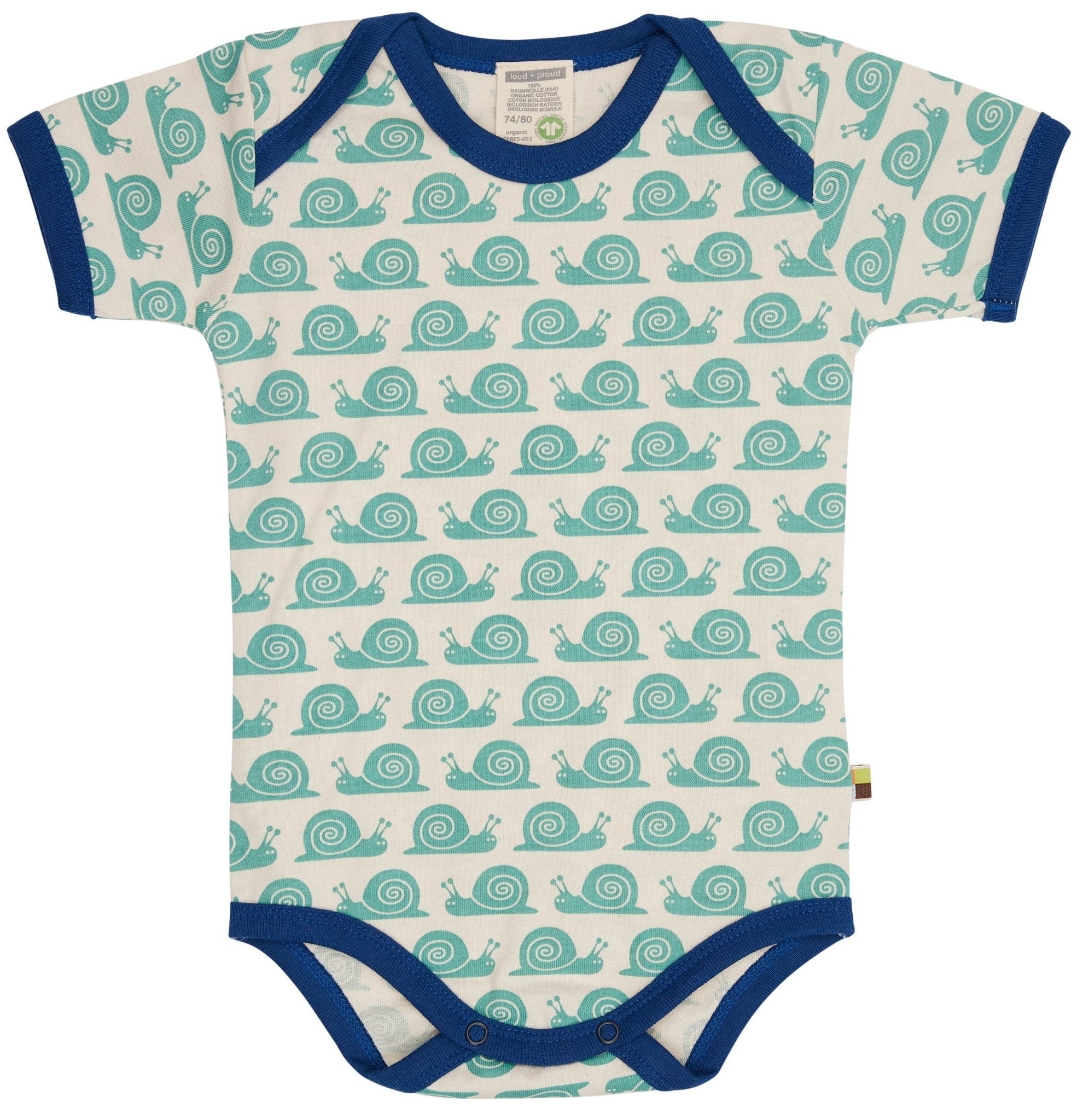 Body Kurzarm mit Druck Schnecken - loud + proud - 2090 - ore - 50/56