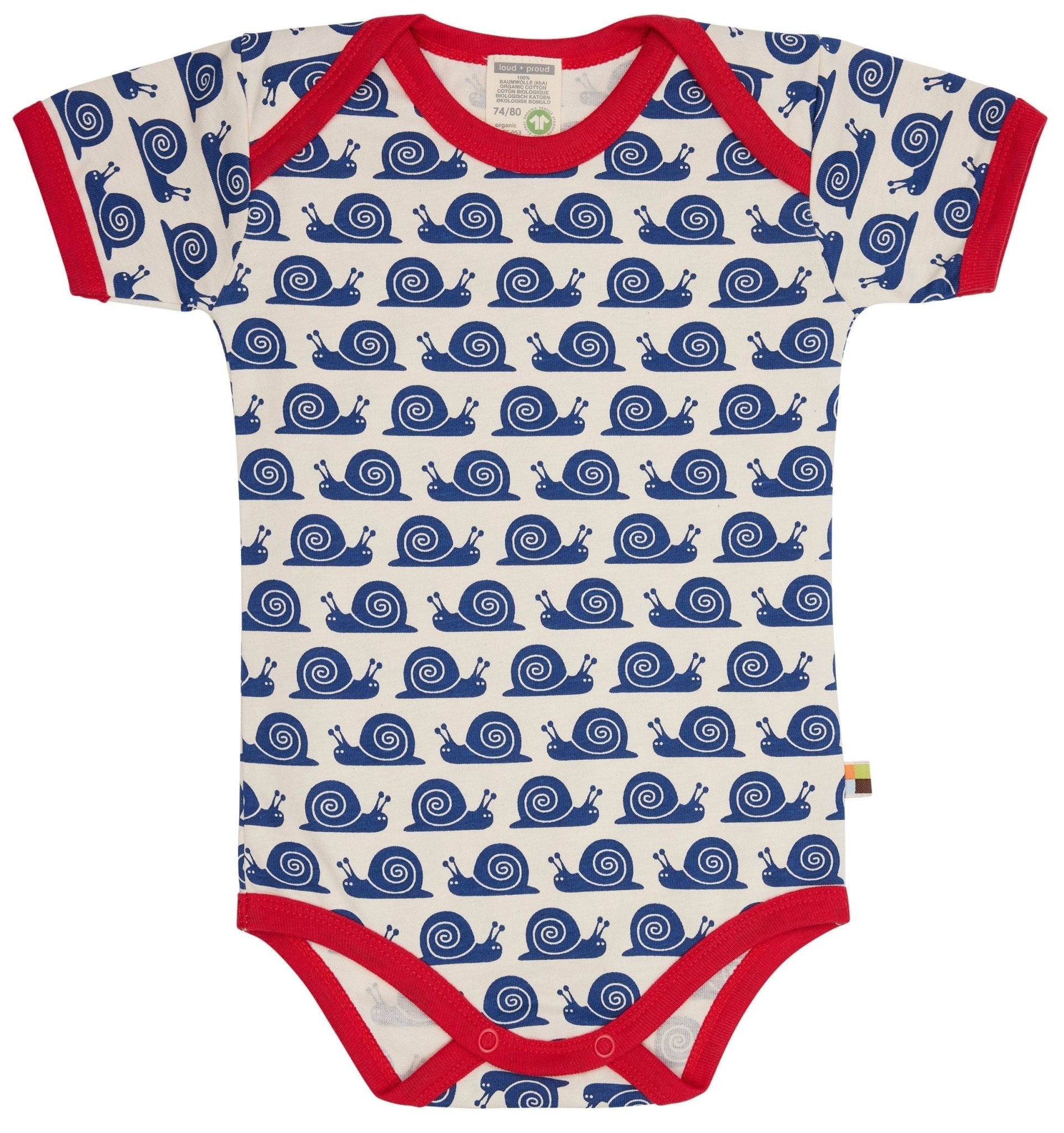 Body Kurzarm mit Druck Schnecken - loud + proud - 2090 - ul - 50/56