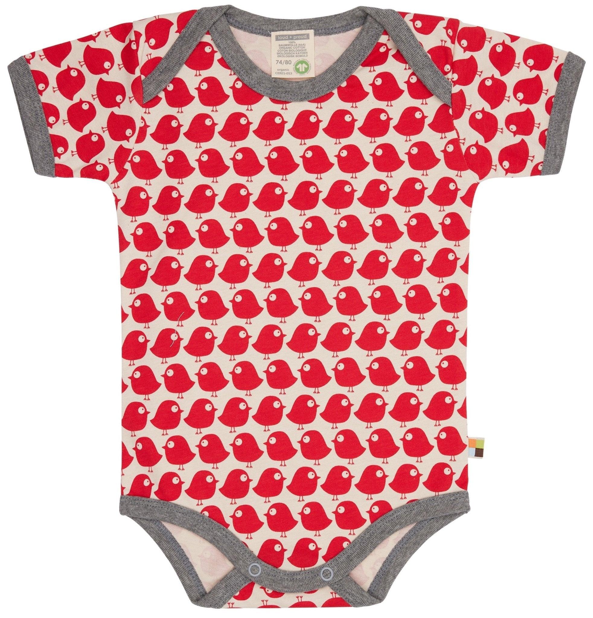 Body Kurzarm mit Druck Vögel - loud + proud - 2078 - to - 50/56