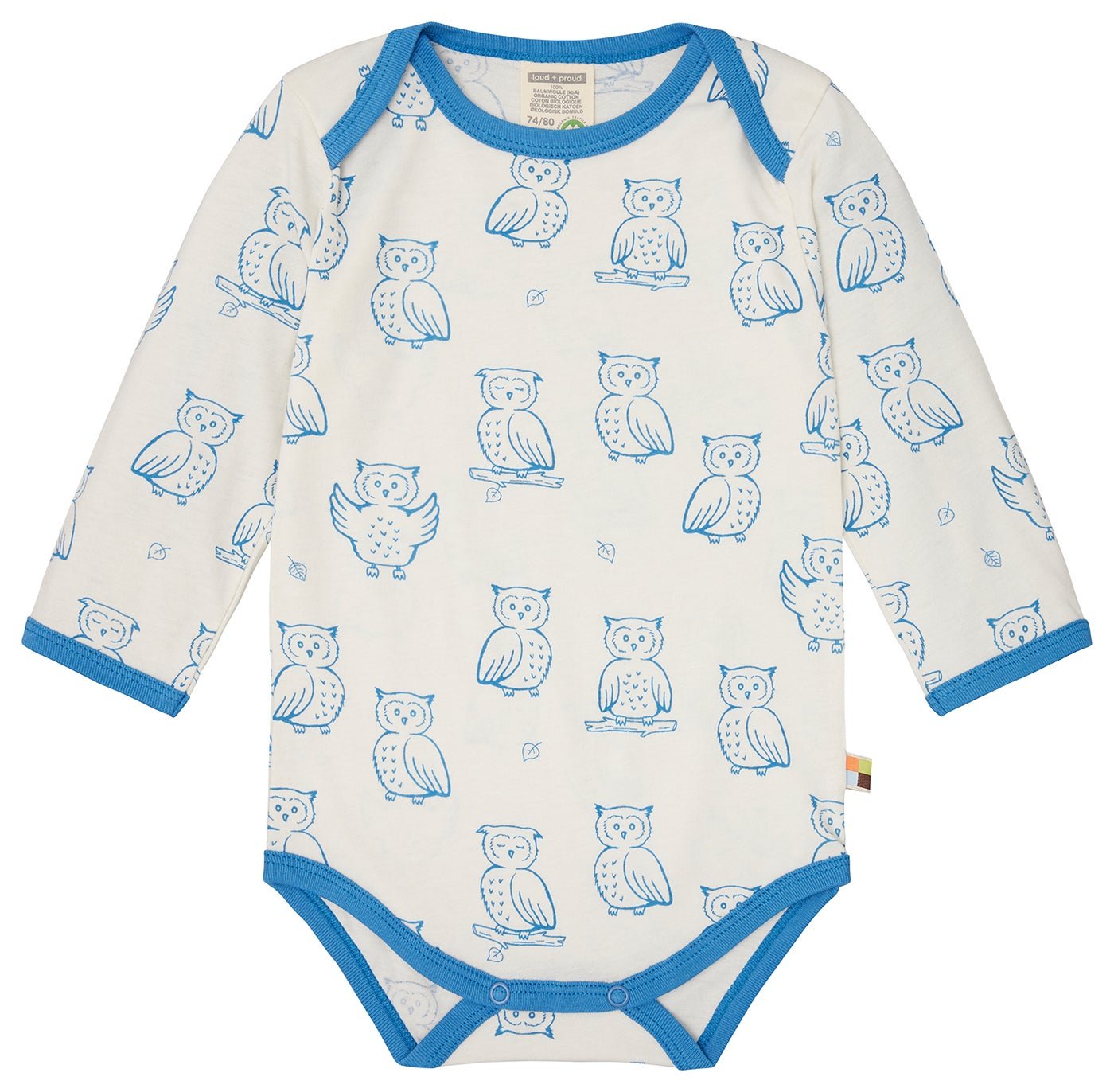 Body langarm mit Druck - loud + proud - 2109 - azu - 50/56