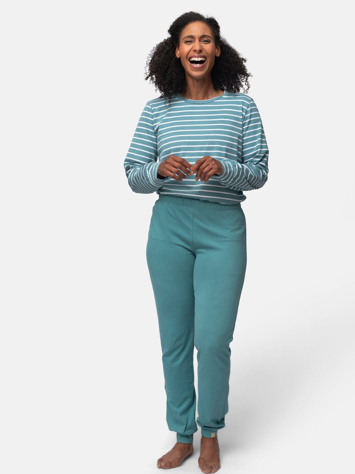 Elastische Jersey - Hose mit Bündchen - loud + proud - G404-top-36