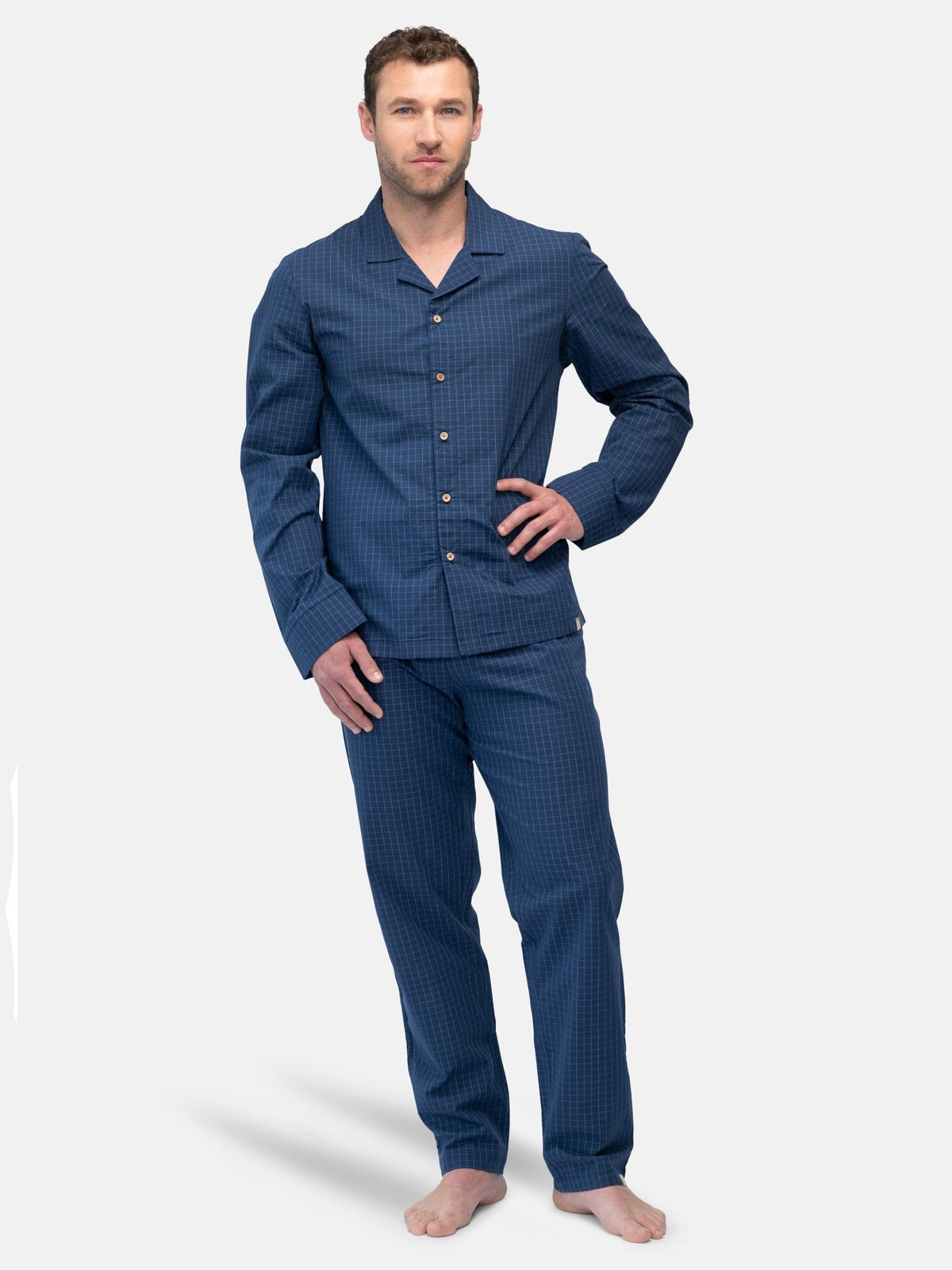 Herren Pyjama - Hemd mit dezentem Karo - loud + proud - G206-ul-S