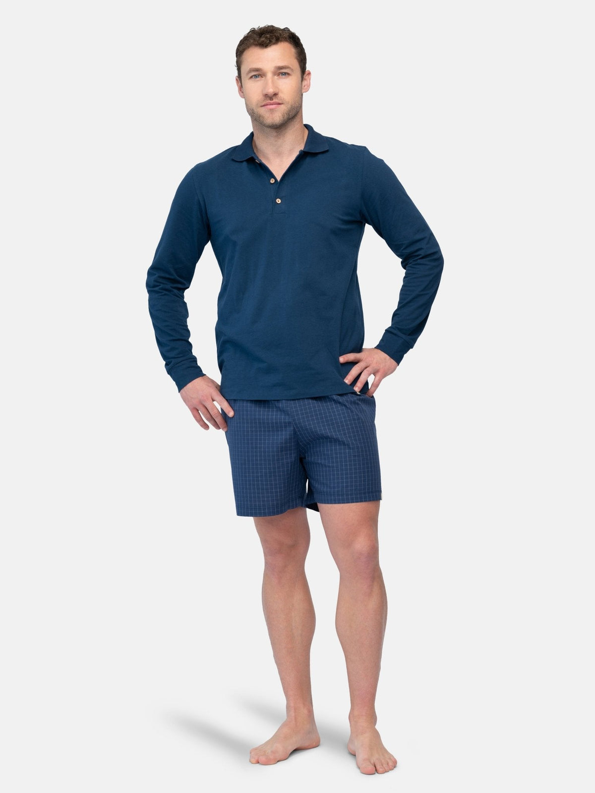 Herren Pyjama - Shorts mit kleinem Karo - loud + proud - G408-ul-S