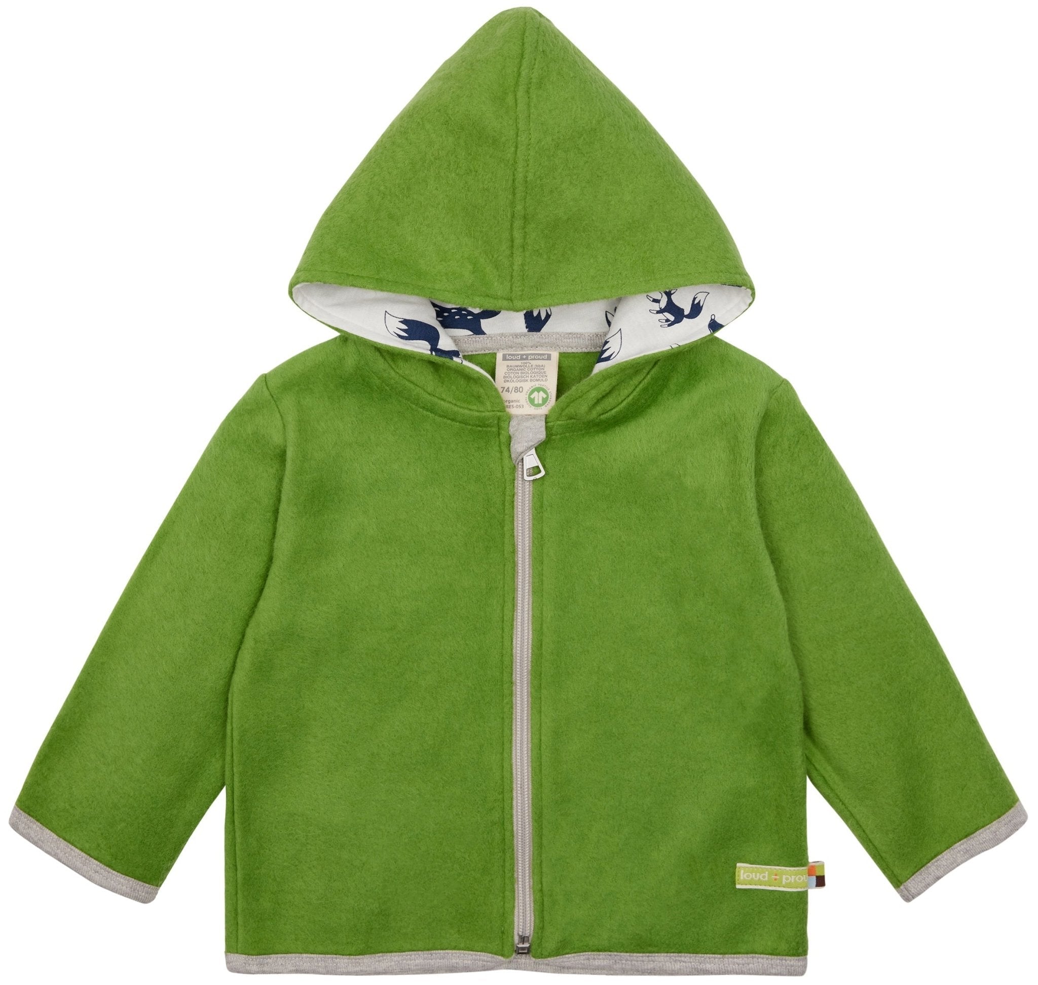 - Jacke aus Baumwoll - Fleece - loud + proud - 3129-grs-50/56