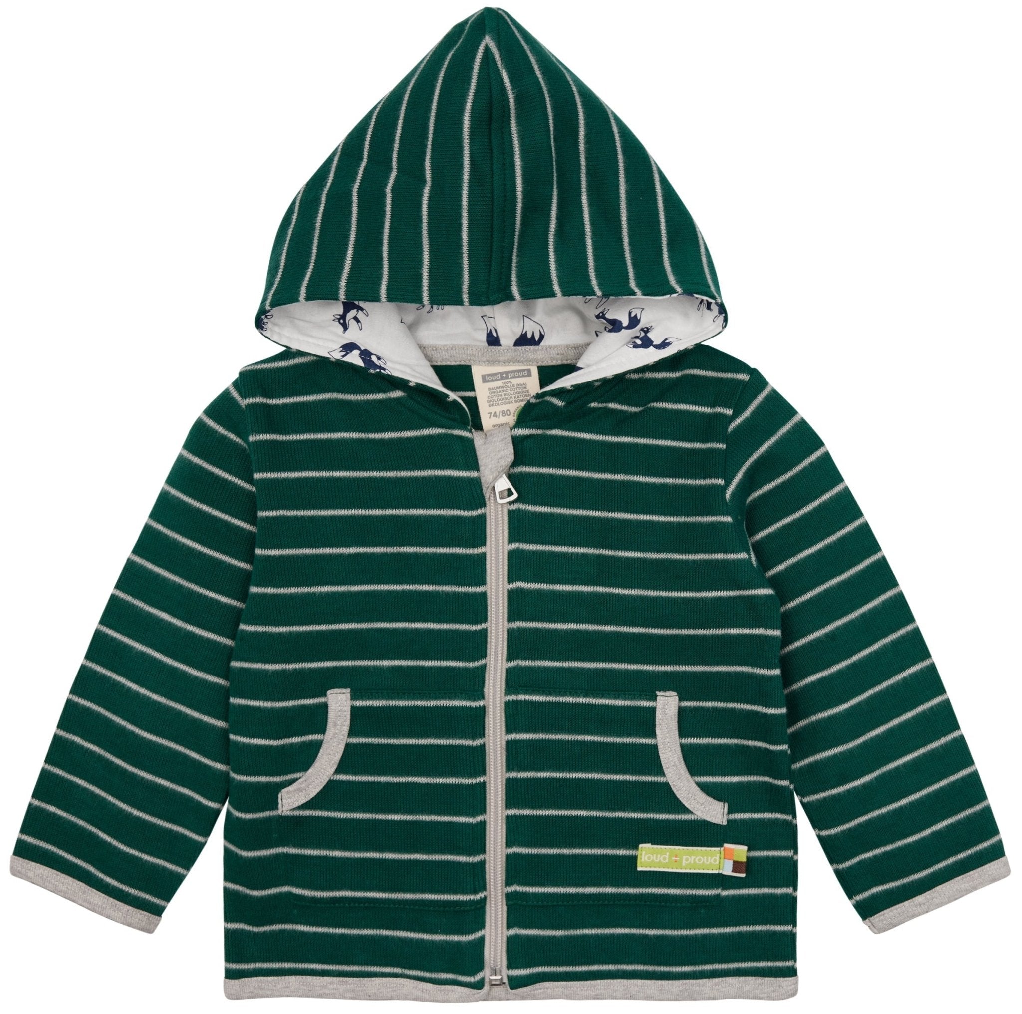 Jacke Interlock gestreift - loud + proud - 3128 - bot - 62/68