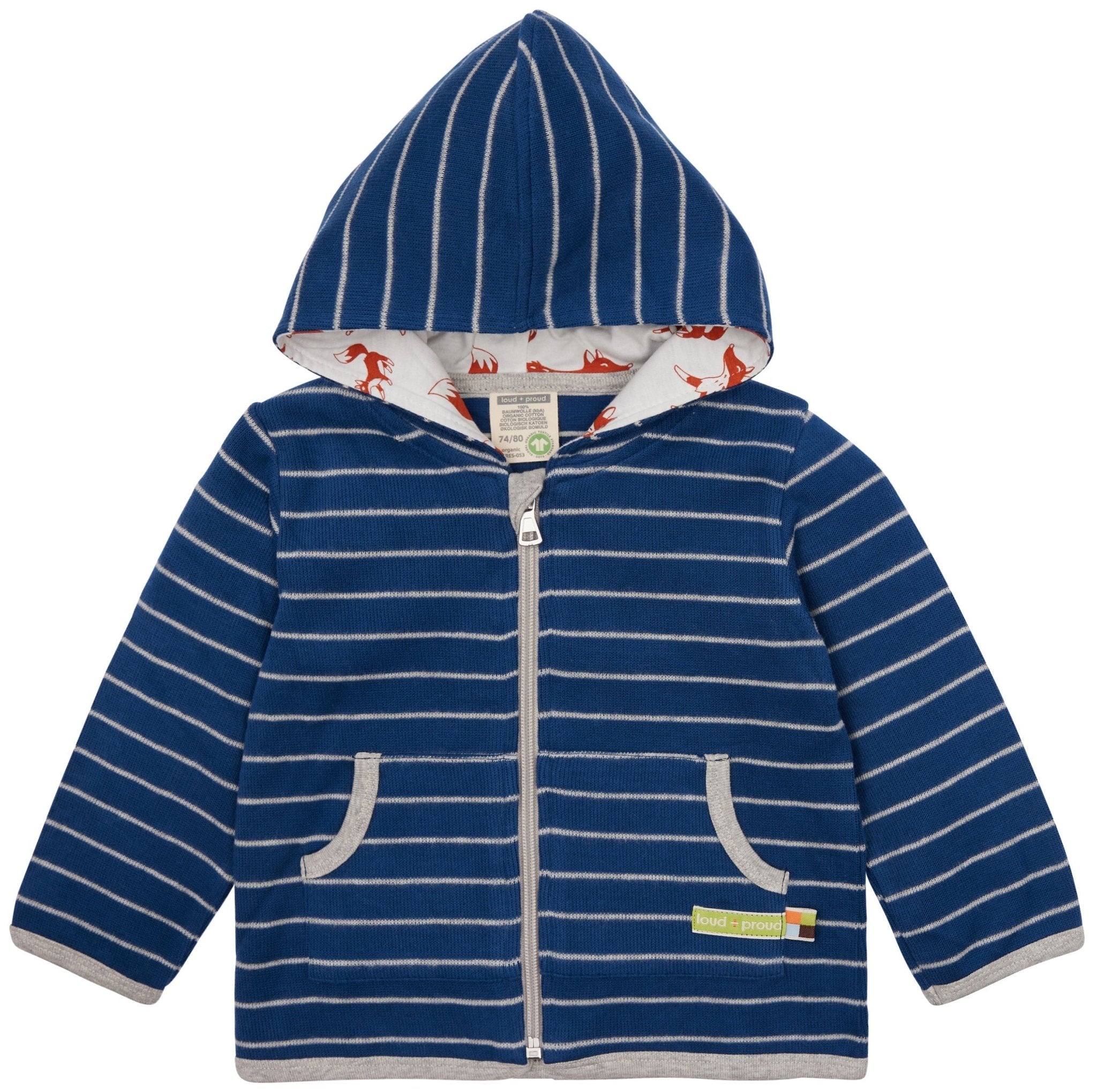 Jacke Interlock gestreift - loud + proud - 3128 - ul - 62/68