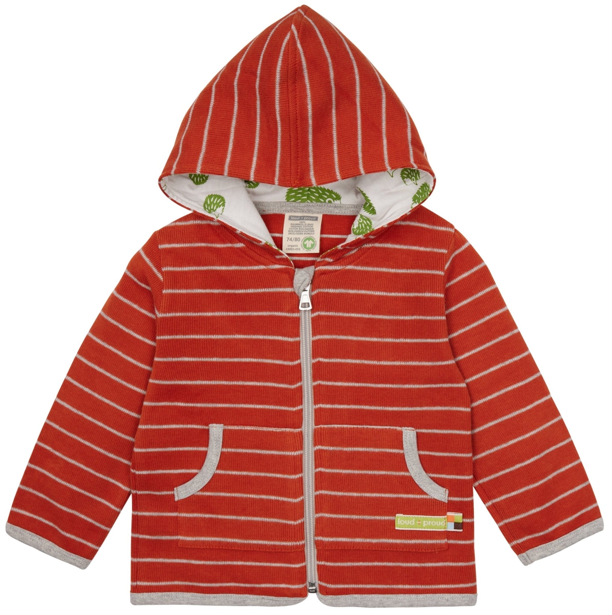 Jacke Interlock gestreift - loud + proud - 3128 - ter - 62/68