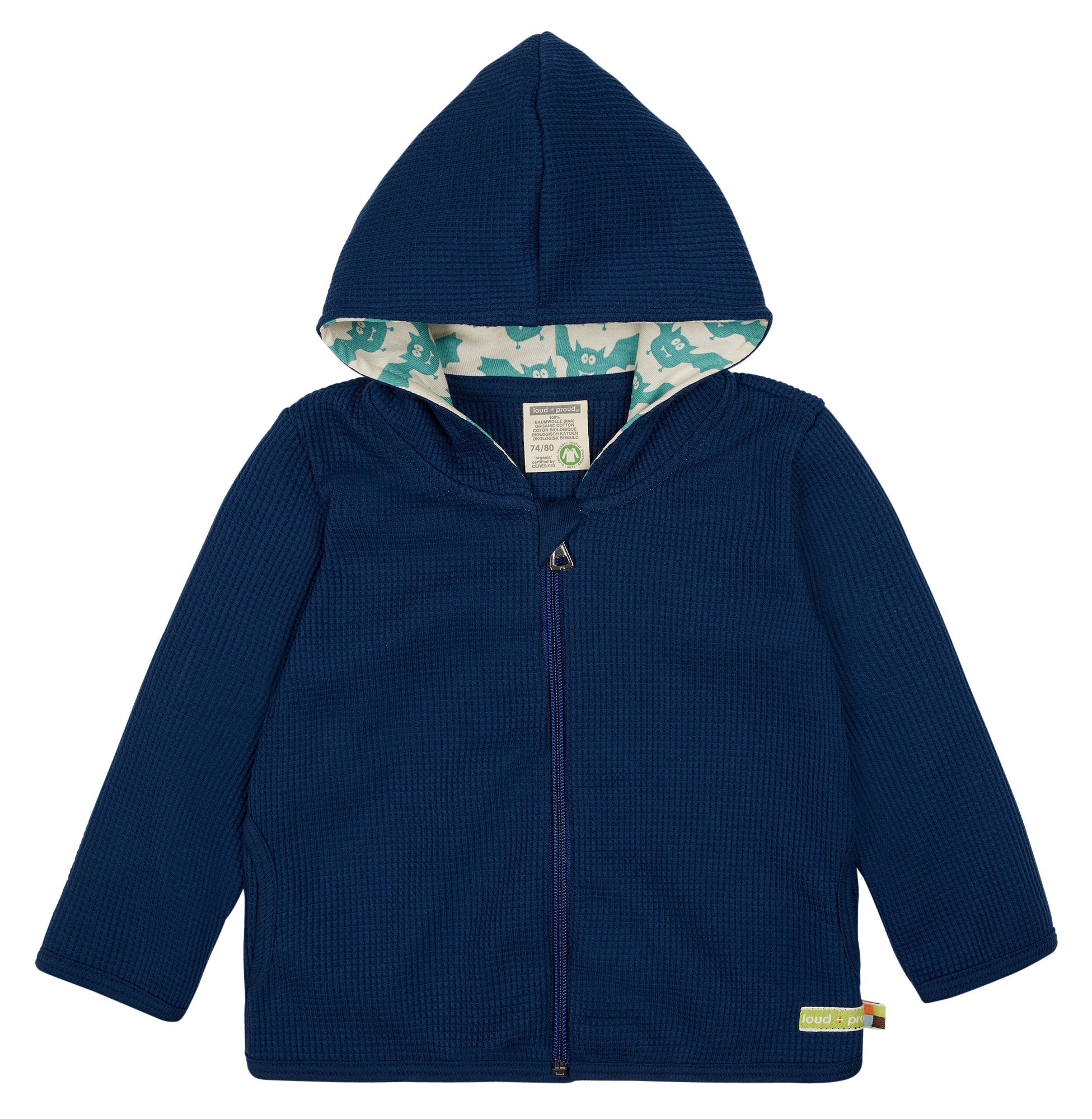 Kapuzenjacke in Waffelstruktur - loud + proud - 3116 - ul - 62/68