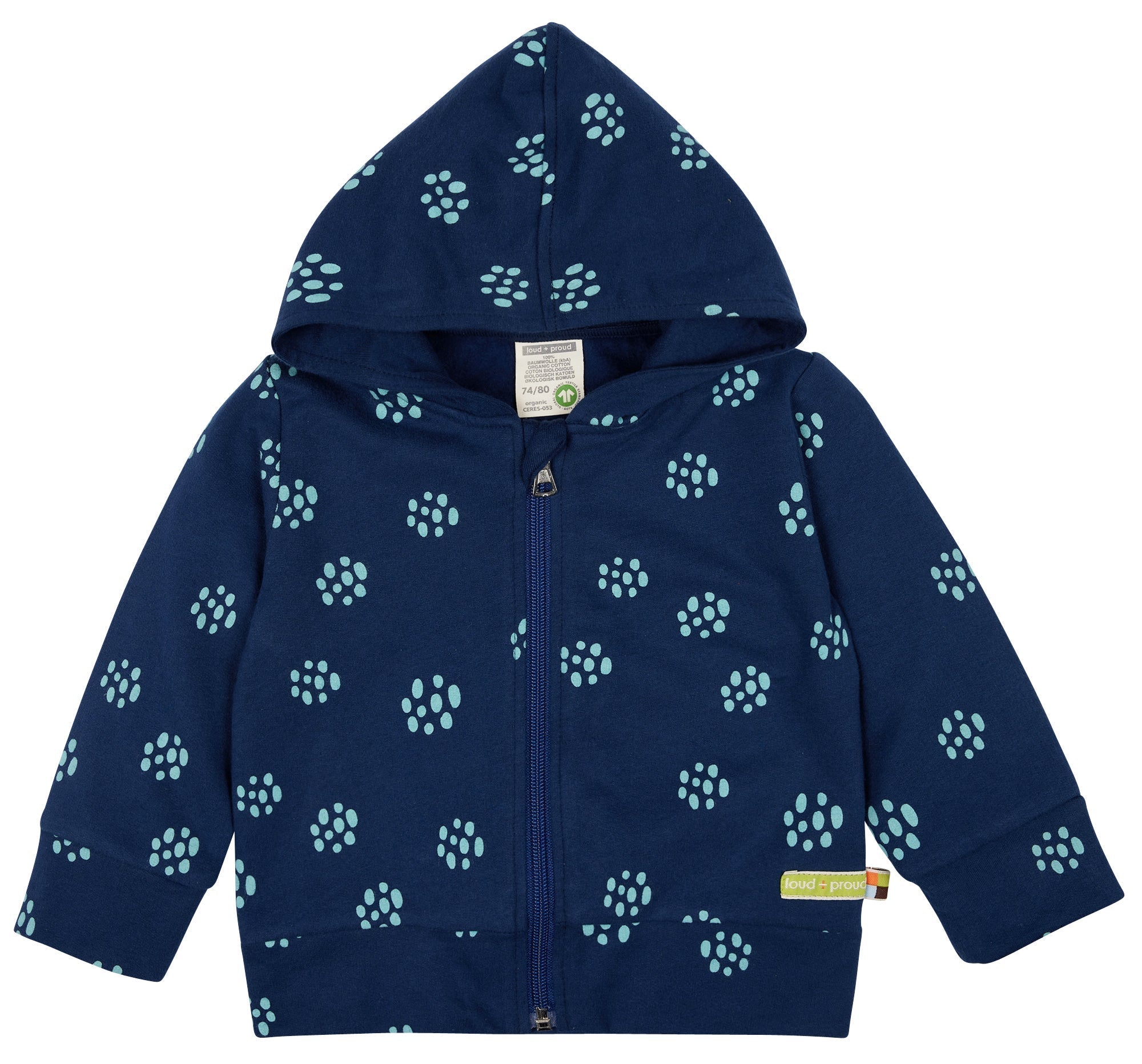  - Kapuzenjacke mit Druck - loud + proud - 3101-ul-62/68