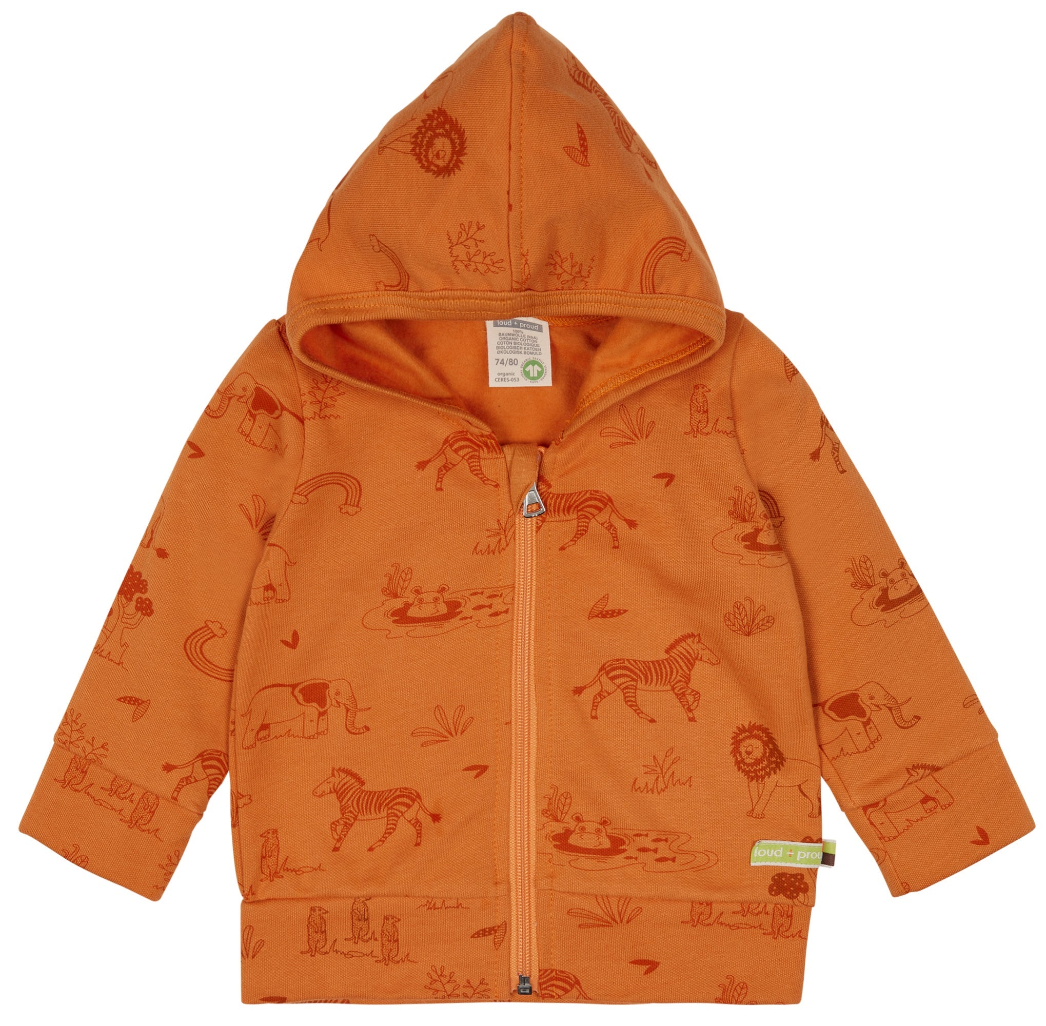 Kapuzenjacke mit Druck - loud + proud - 3119 - car - 62/68