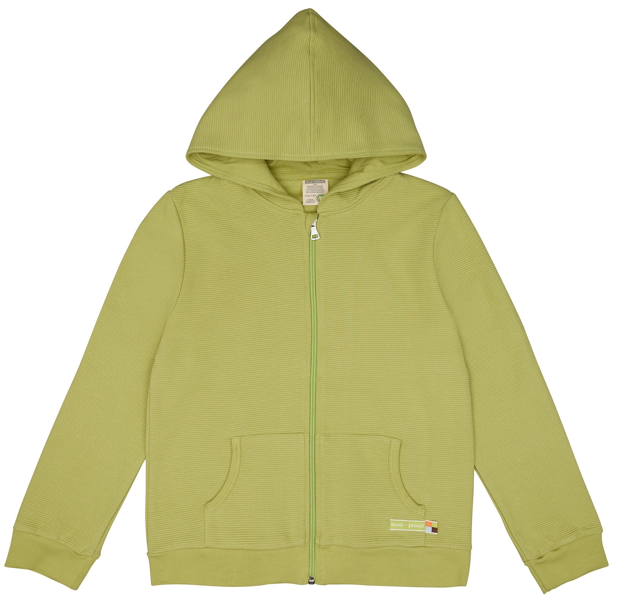 Kapuzenjacke Rippenstruktur - loud + proud - 3118K - avo - 134/140