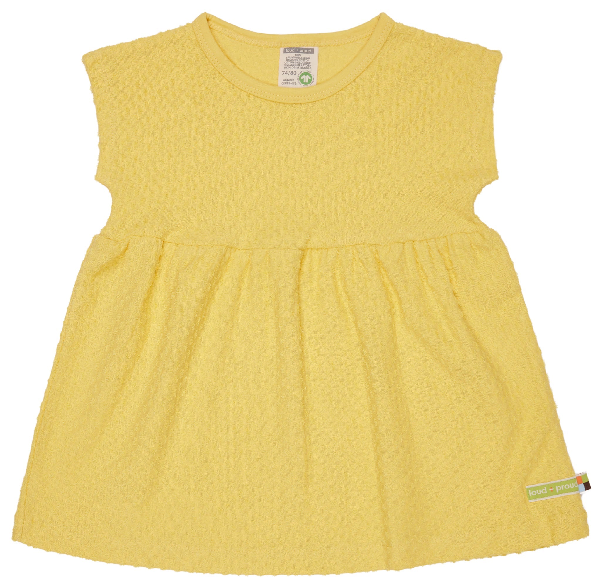 Kleid aus Frottee mit Punkten - loud + proud - 6071 - gol - 74/80