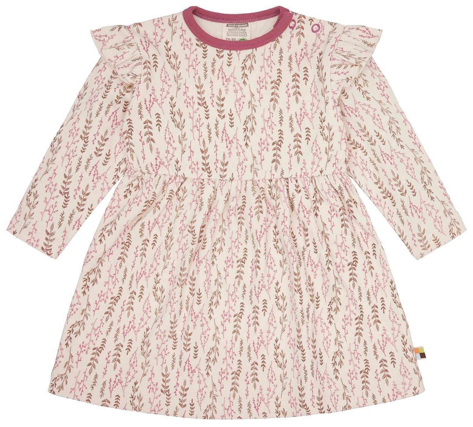 Kleid Interlock mit Druck - loud + proud - 6087 - rou - 74/80