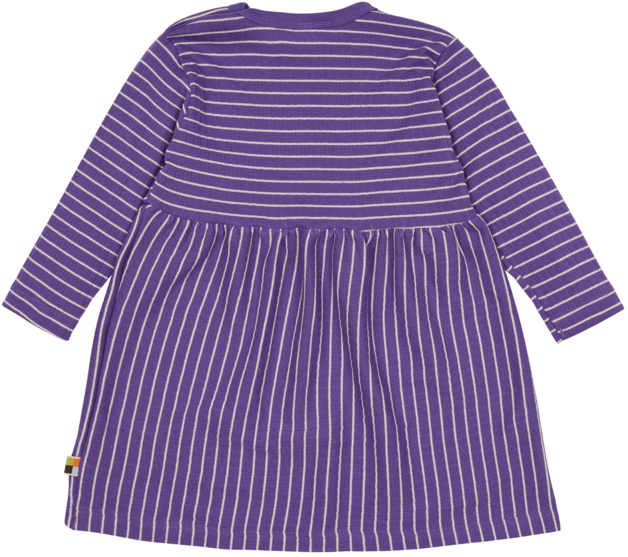 Kleid langarm gestreift mit Rippe - loud + proud - 6073 - vio - 74/80