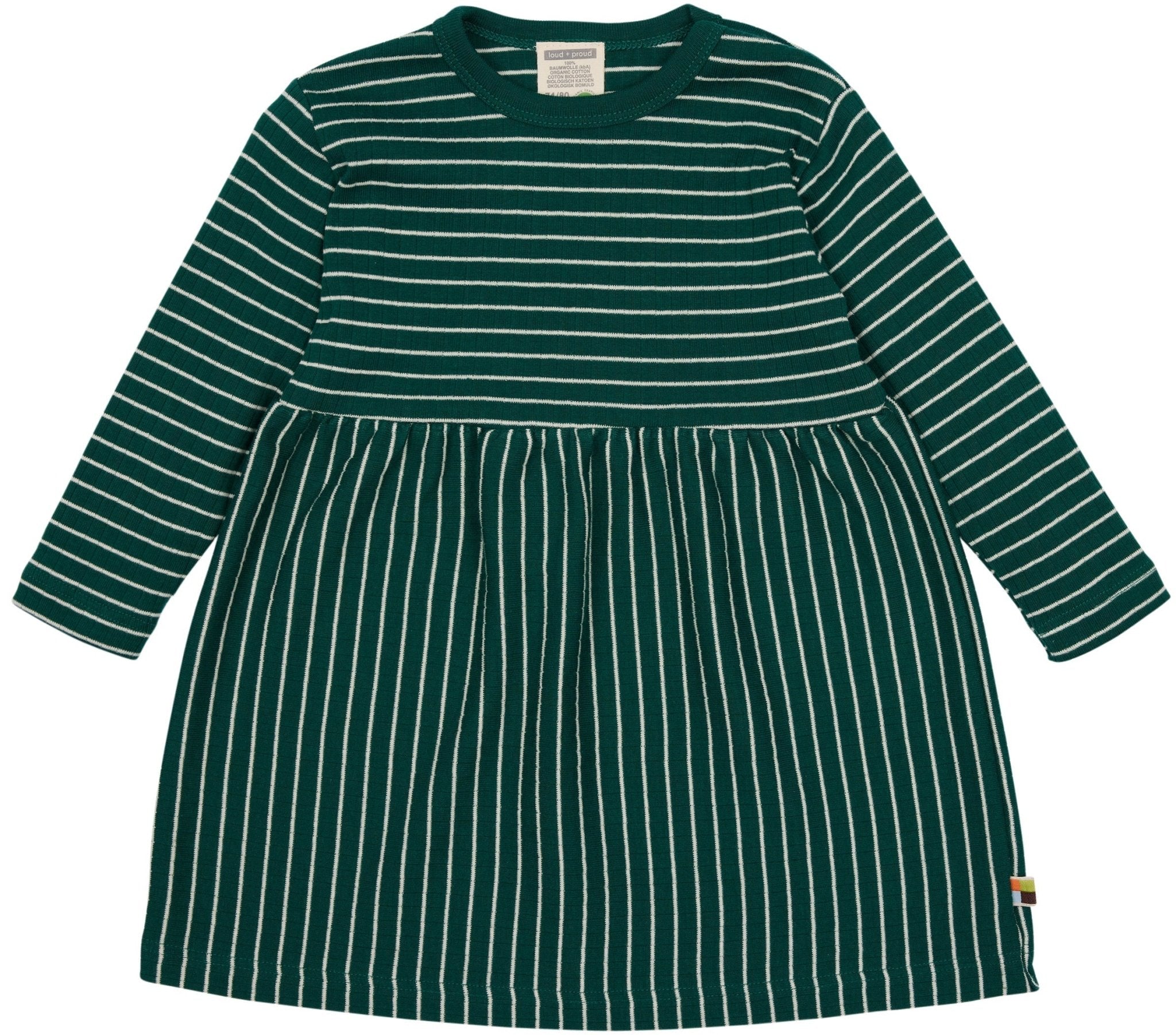 Kleid langarm gestreift mit Rippe - loud + proud - 6073 - bot - 74/80