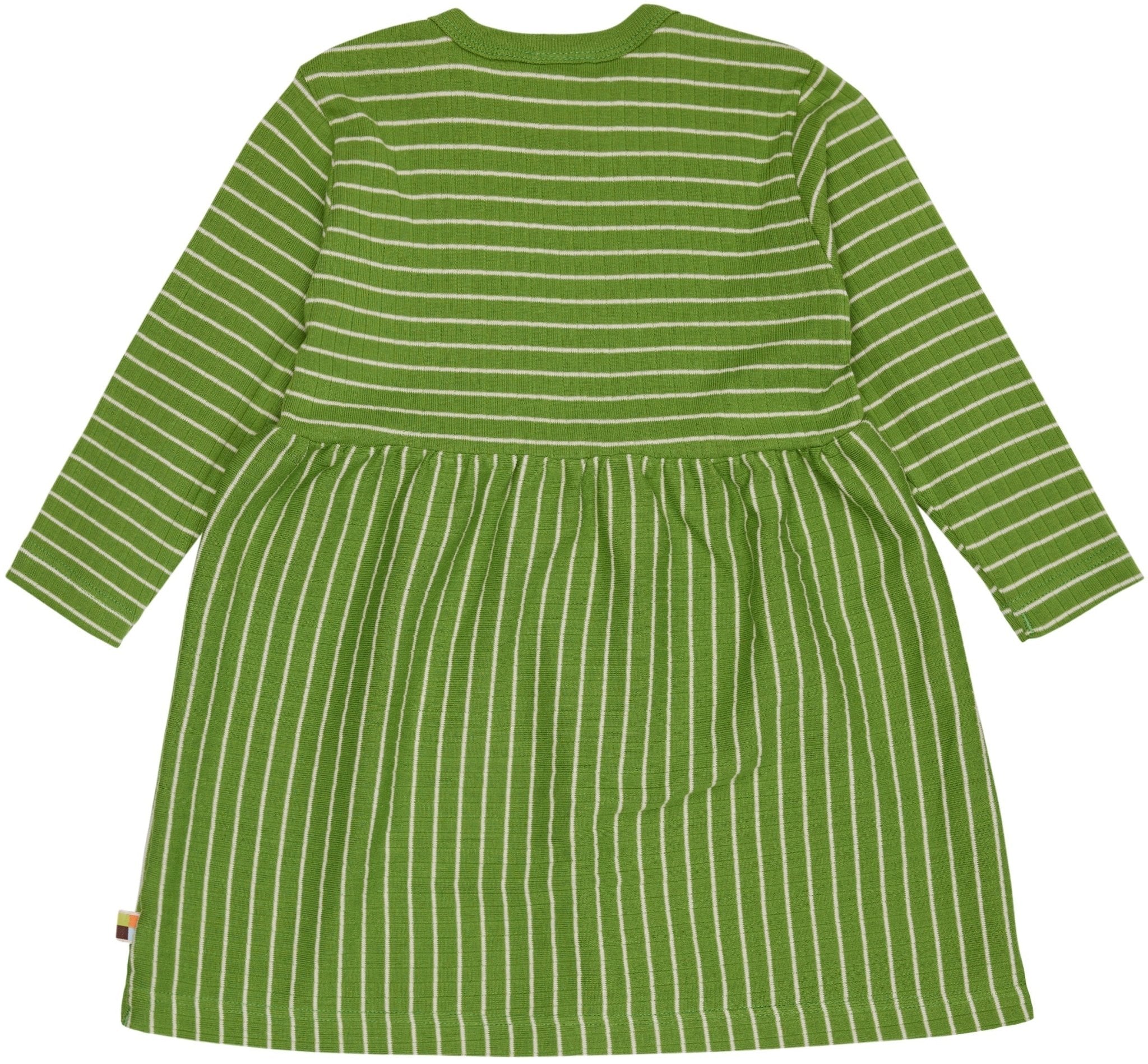 Kleid langarm gestreift mit Rippe - loud + proud - 6073 - grs - 74/80