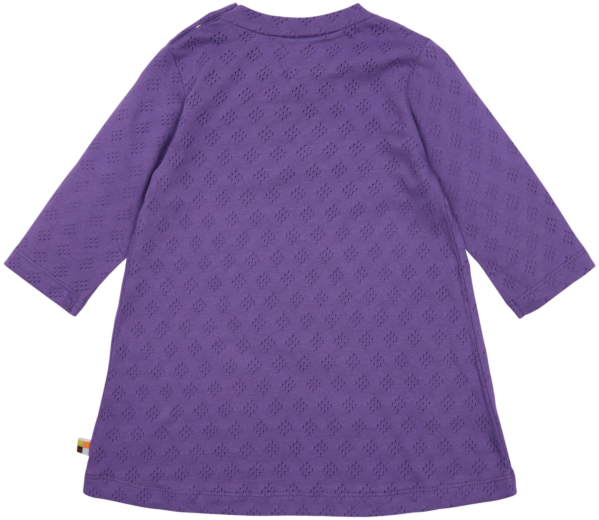 Kleid langarm mit Lochmuster - loud + proud - 6075 - vio - 74/80